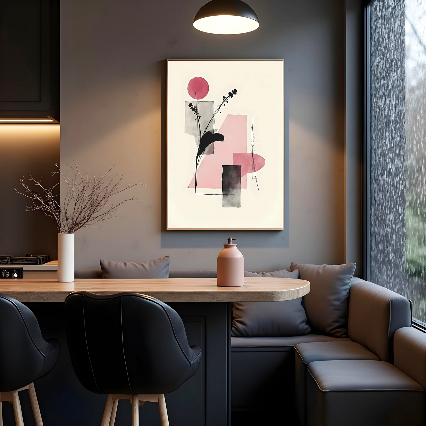 Ramas en Movimiento Vertical – Arte Abstracto Japonés