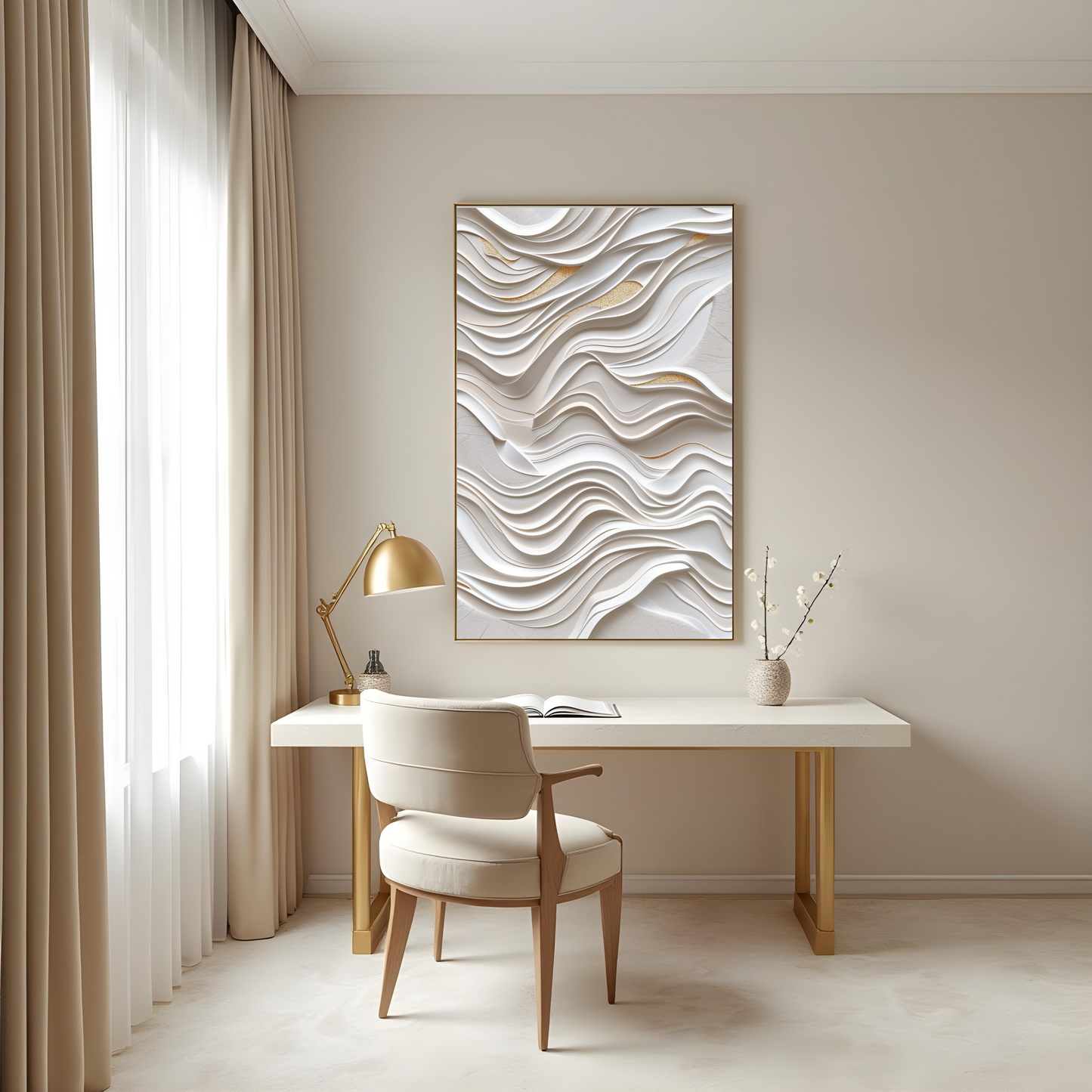 Espiral Suave en Relieve – Arte Abstracto para Decoración Moderna