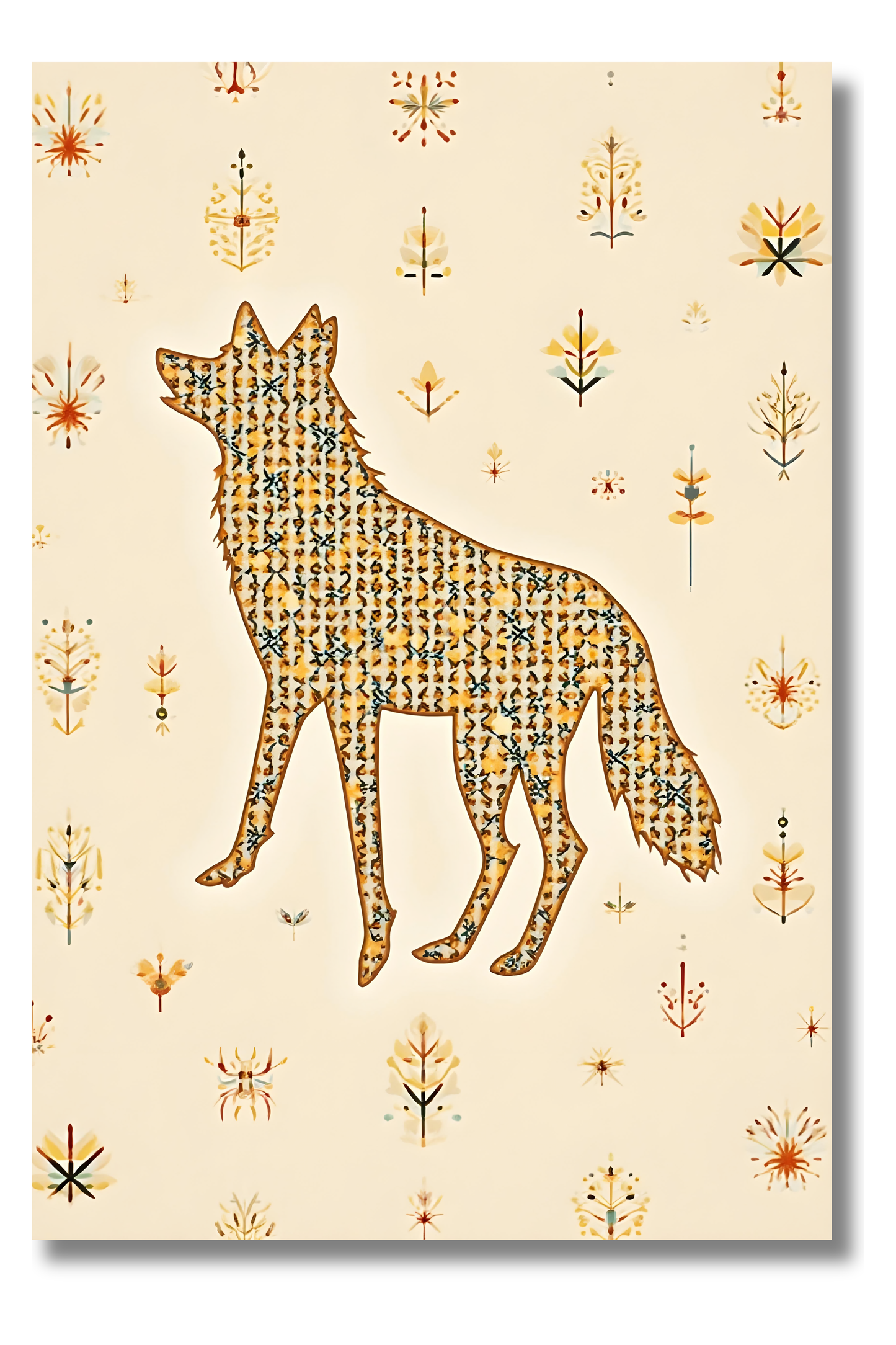 Lobo Estelar Bohemio – Cuadro Espiritual de Fauna Salvaje