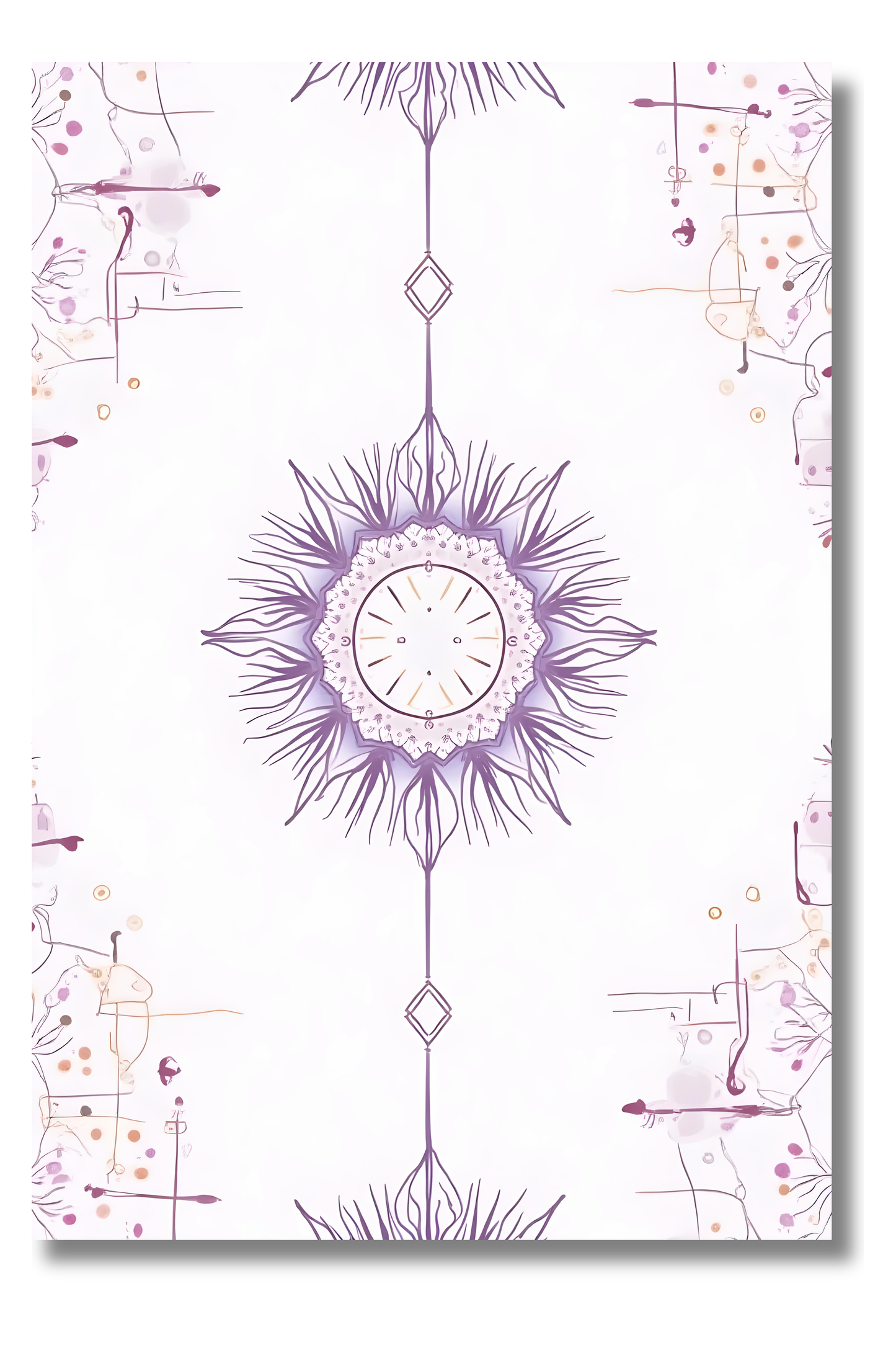 Mandala Solar con Aura Violeta – Lámina Mística para Inspirar Serenidad
