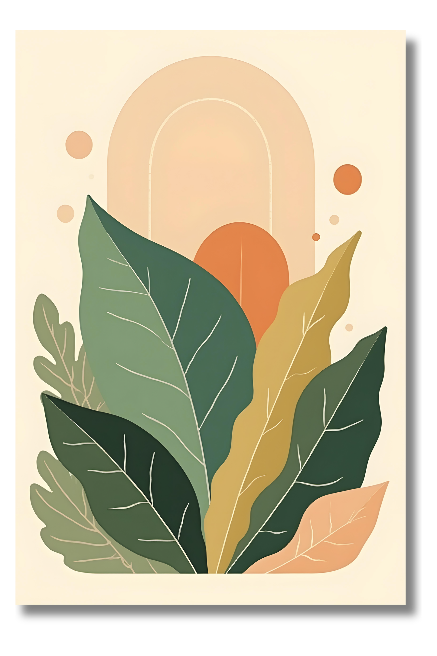 Poster de Hoja Verde con Estética Bohemia Moderna