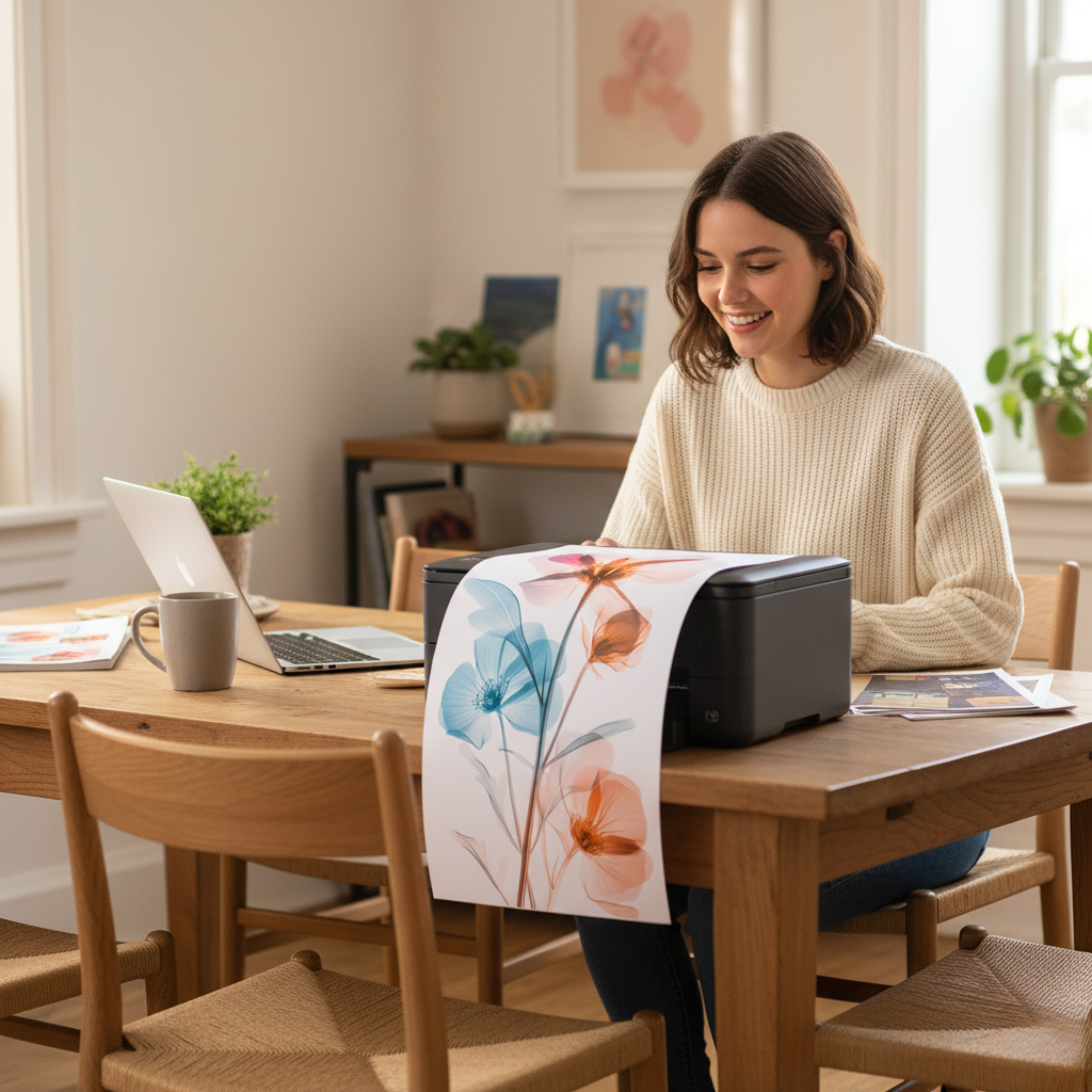 Ramo Floral con Efecto Transparente – Arte Digital Descargable