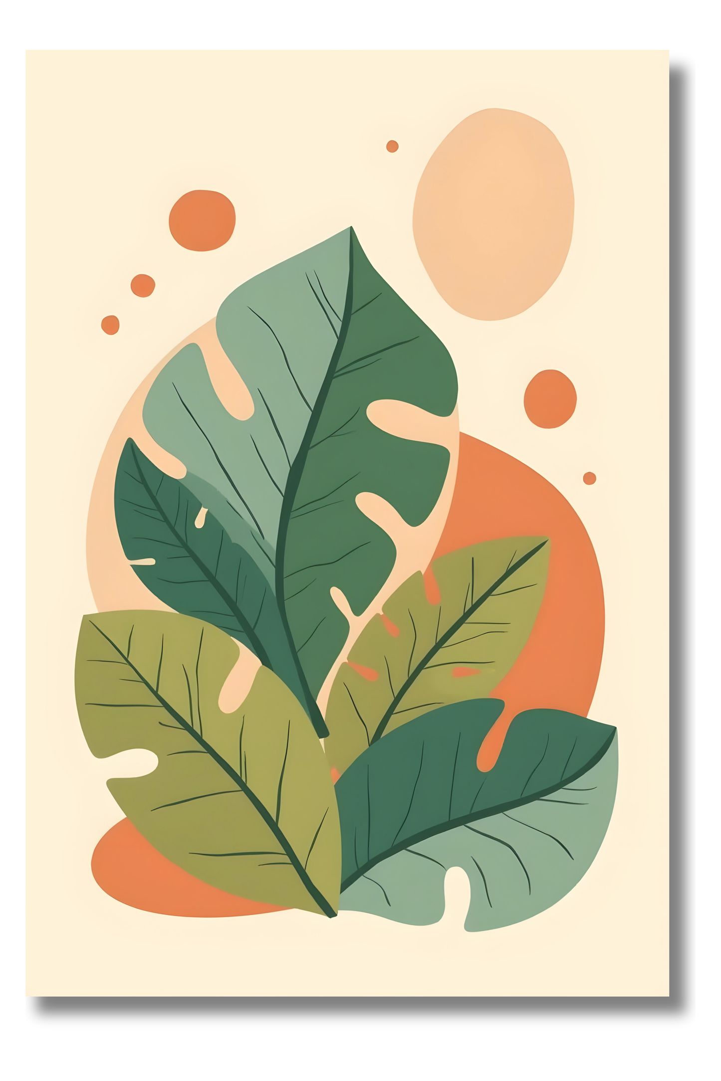 Composición de Plantas con Fondo Abstracción Cálida