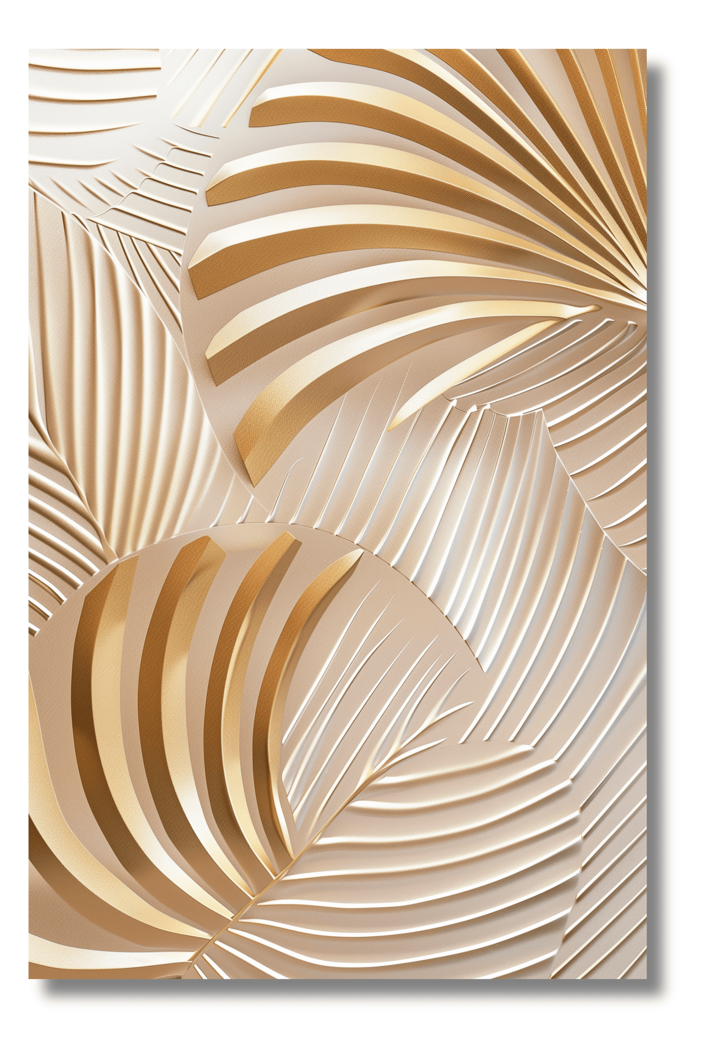 Líneas Onduladas en Relieve Beige – Arte Minimalista Contemporáneo