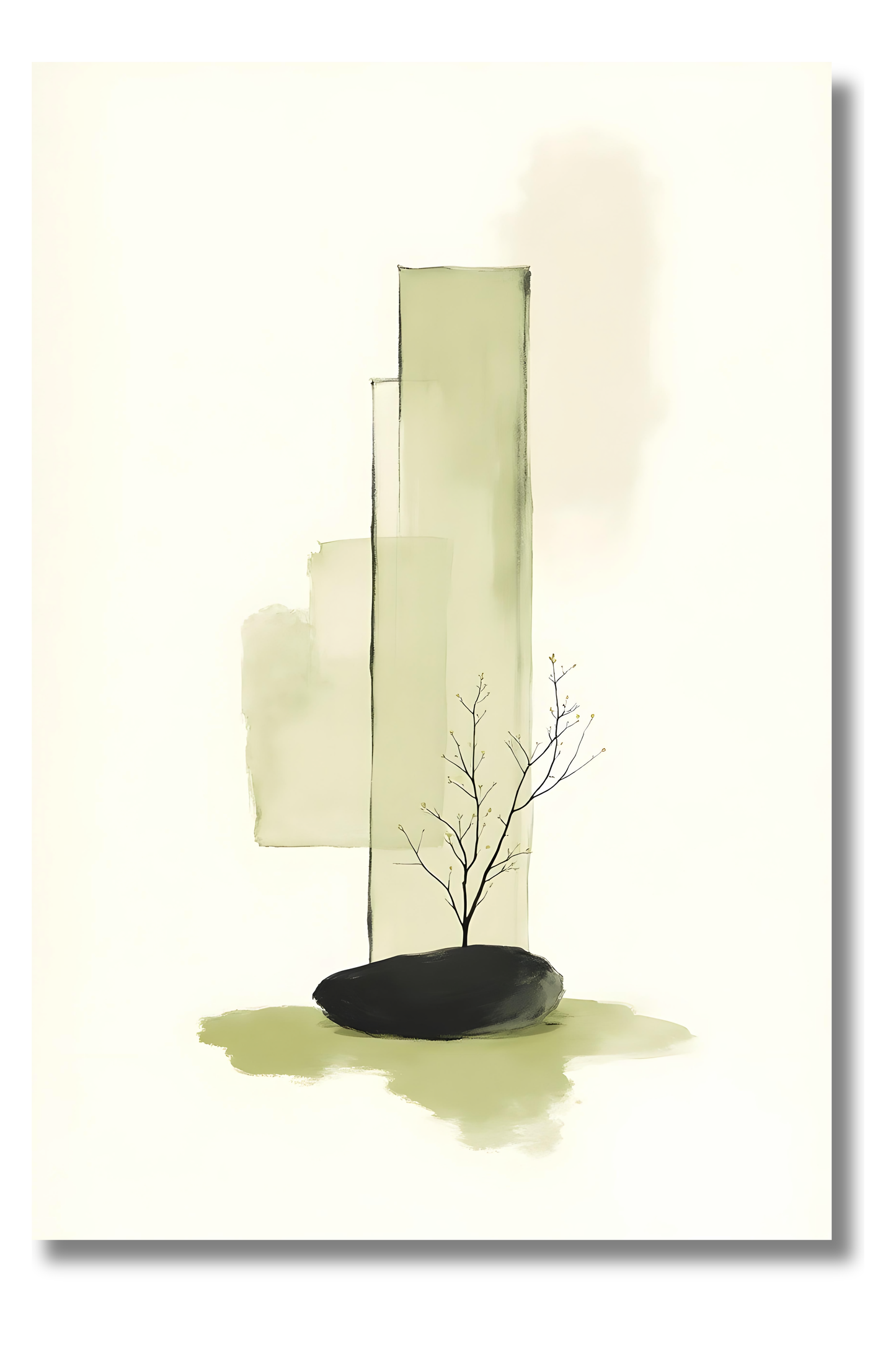 Paisaje Desnudo – Árbol Minimalista en Tinta Suave