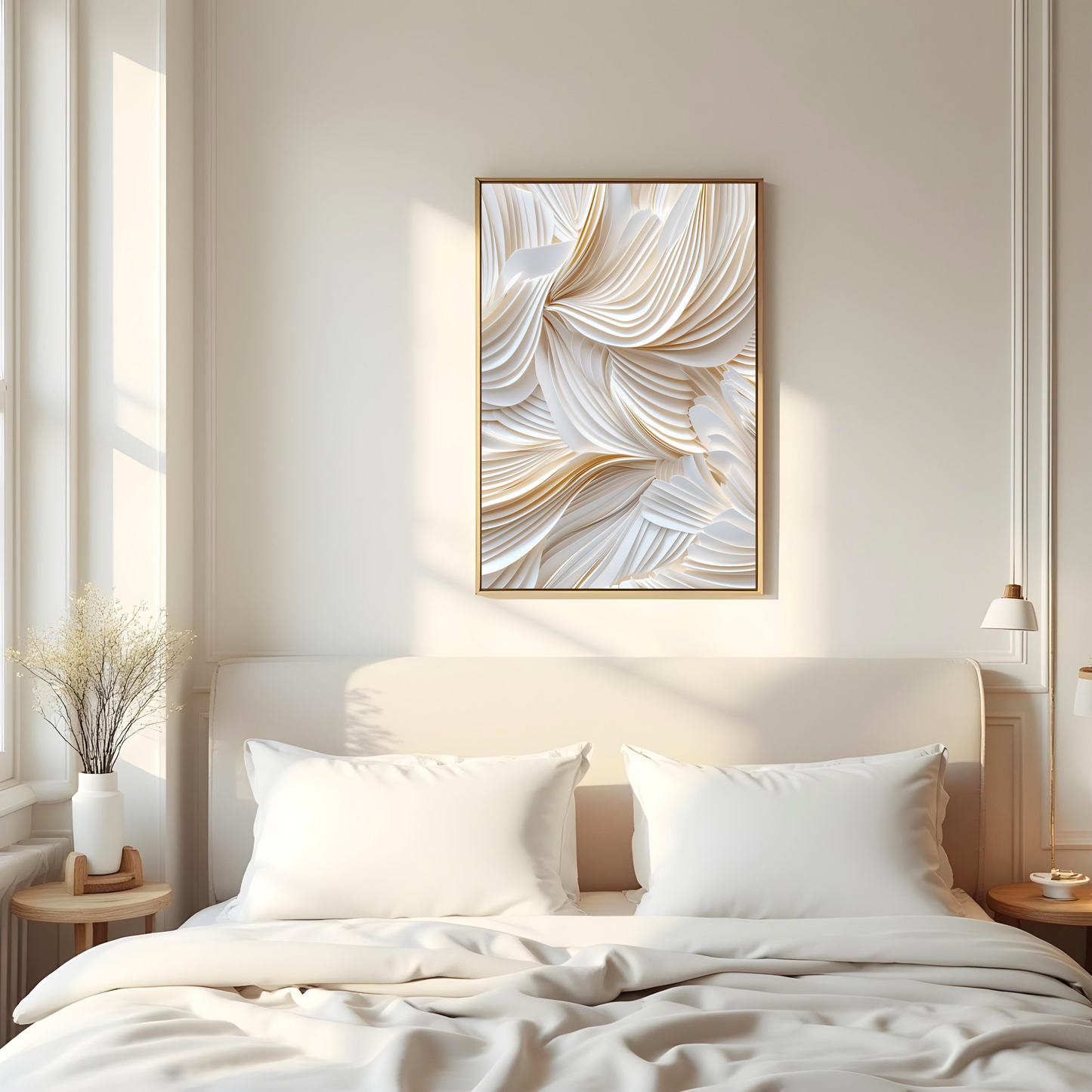 Formas Curvas con Textura Suave – Diseño Abstracto de Pared