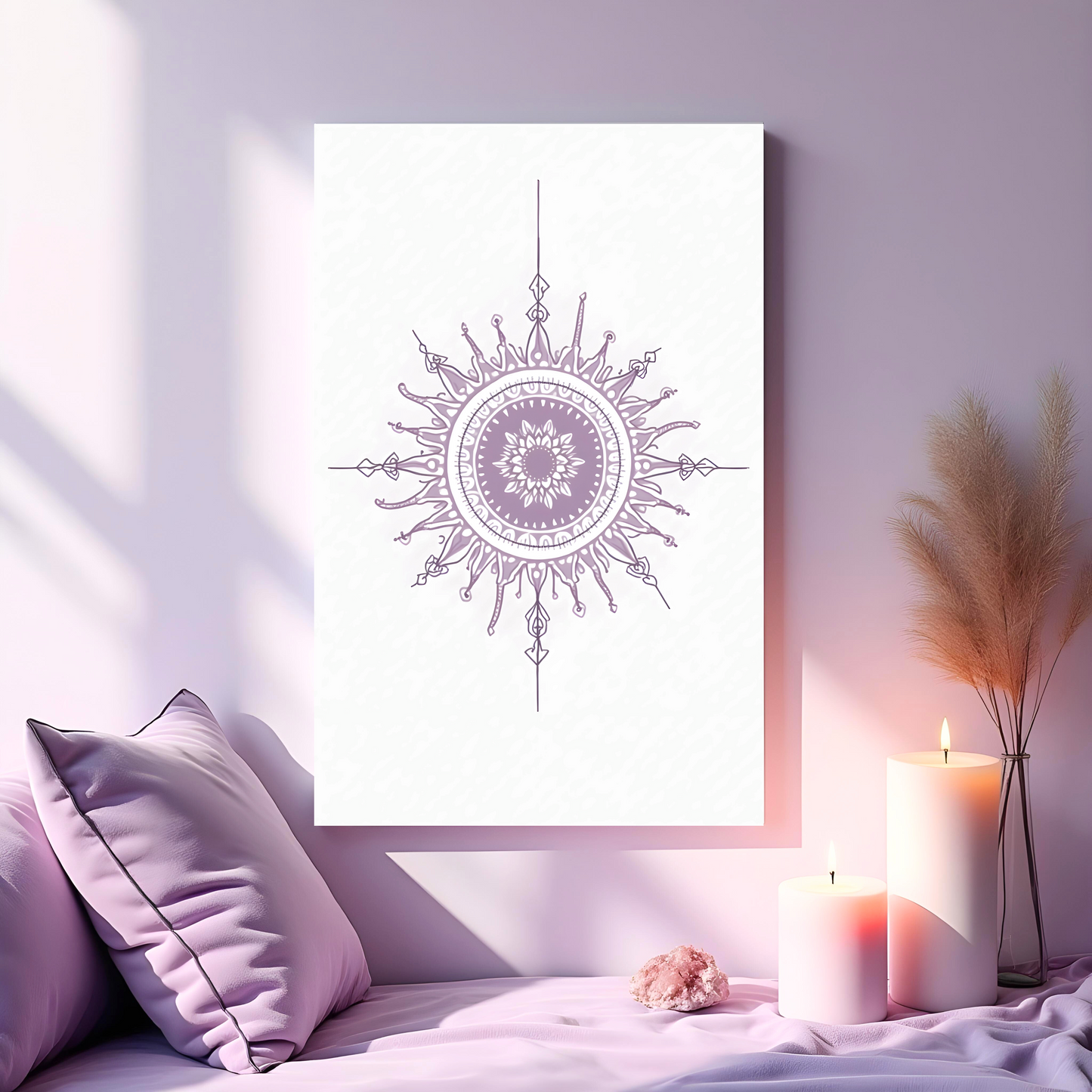 Sol Espiritual con Símbolo Interior – Lámina Decorativa para Equilibrio y Paz