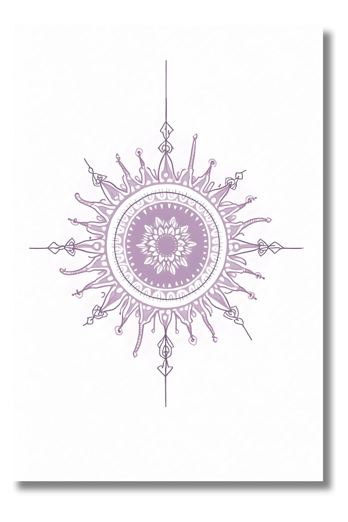 Sol Espiritual con Símbolo Interior – Lámina Decorativa para Equilibrio y Paz