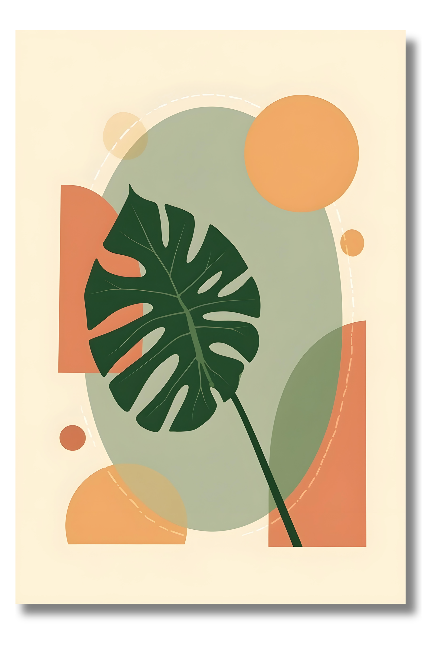 Cuadro de Plantas Tropicales sobre Fondo Nude – Decoración Slow Deco