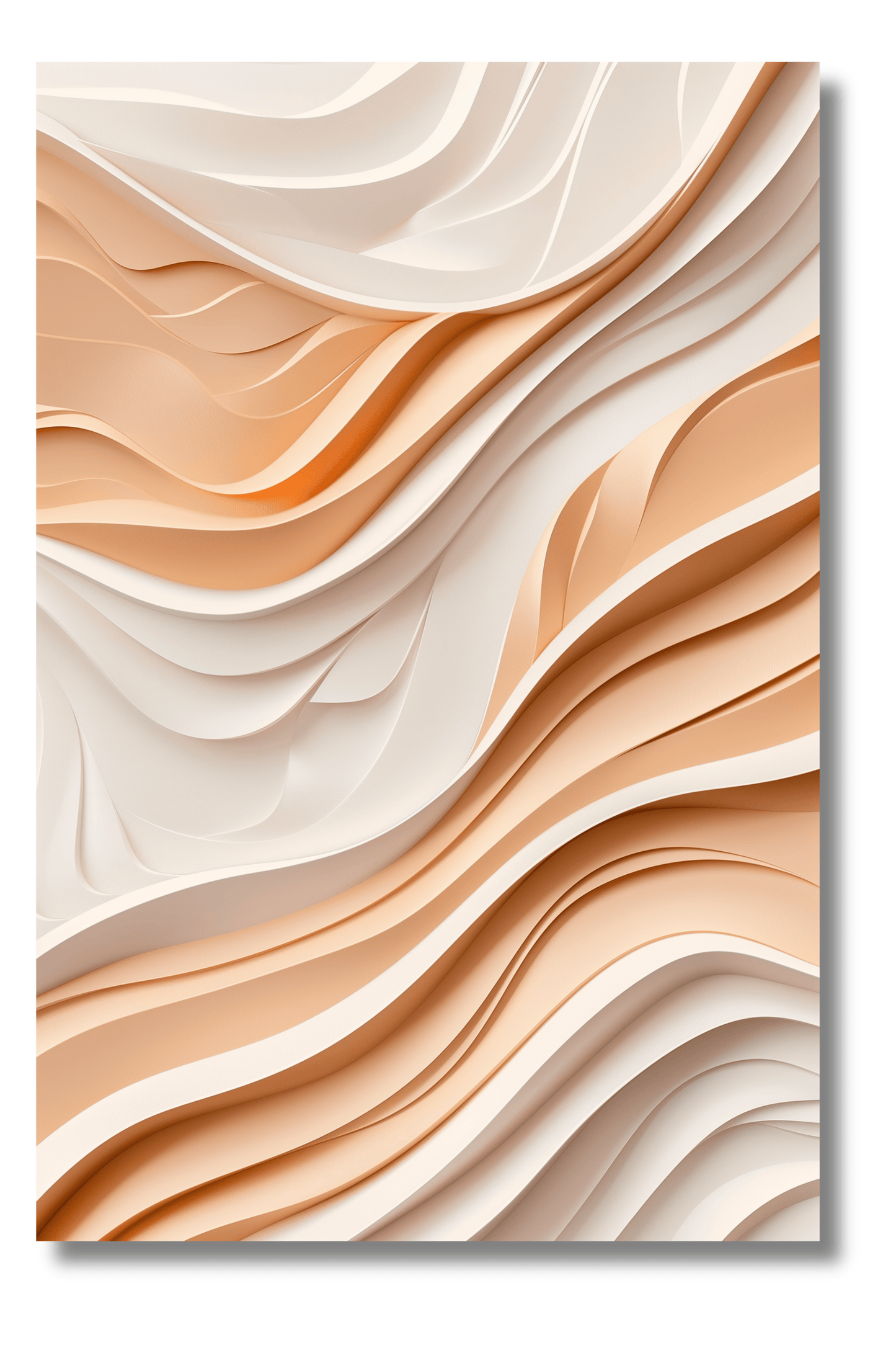 Ondas Suaves en Relieve – Arte Abstracto Minimalista en Tonos Neutros