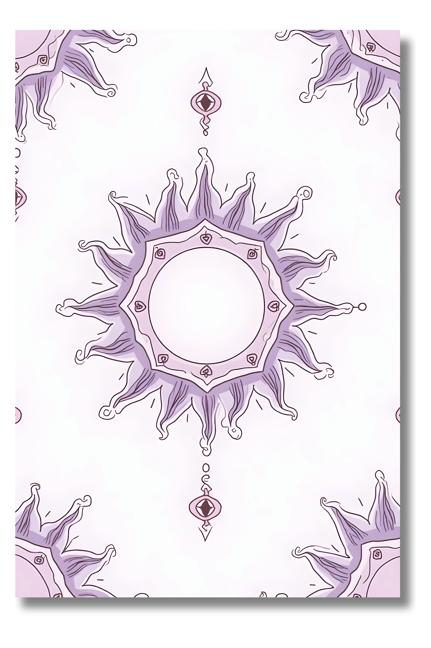 Sol Bohemio en Estilo Radial – Arte Espiritual Místico para Paredes con Alma