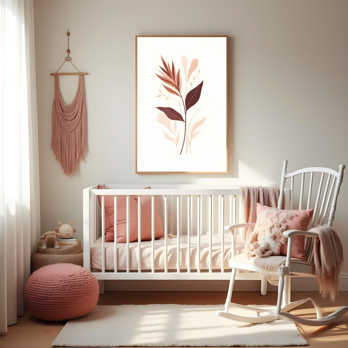 Cuadro Boho Botánico en Tonos Terracota y Nude