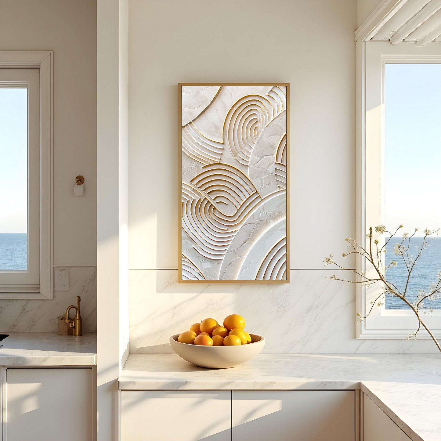 Curvas Armónicas en Tonos Neutros – Cuadro Minimalista Decorativo
