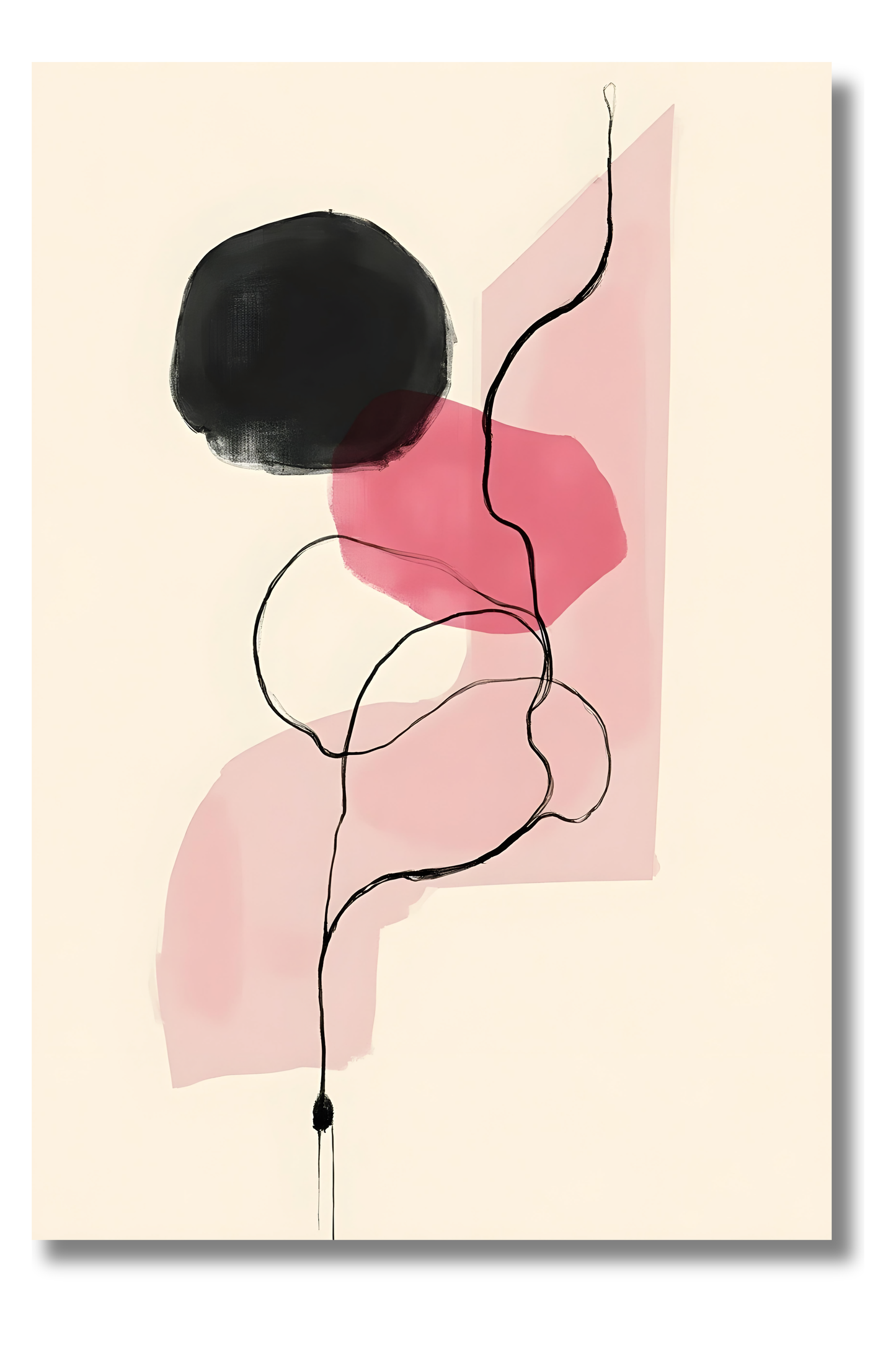 Espiral Zen en Tonos Rosados – Cuadro Abstracto Estilo Japonés