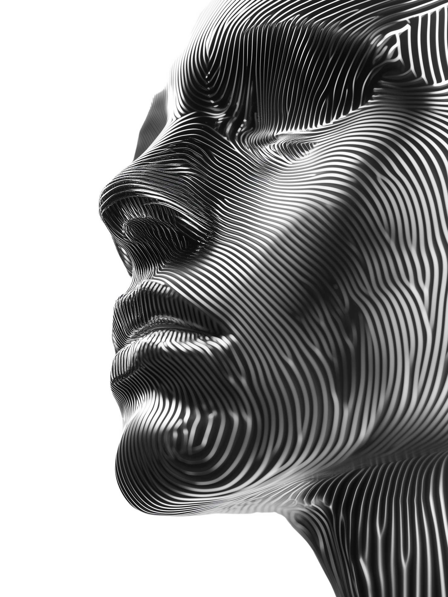 Rostro Ondulado en Blanco y Negro