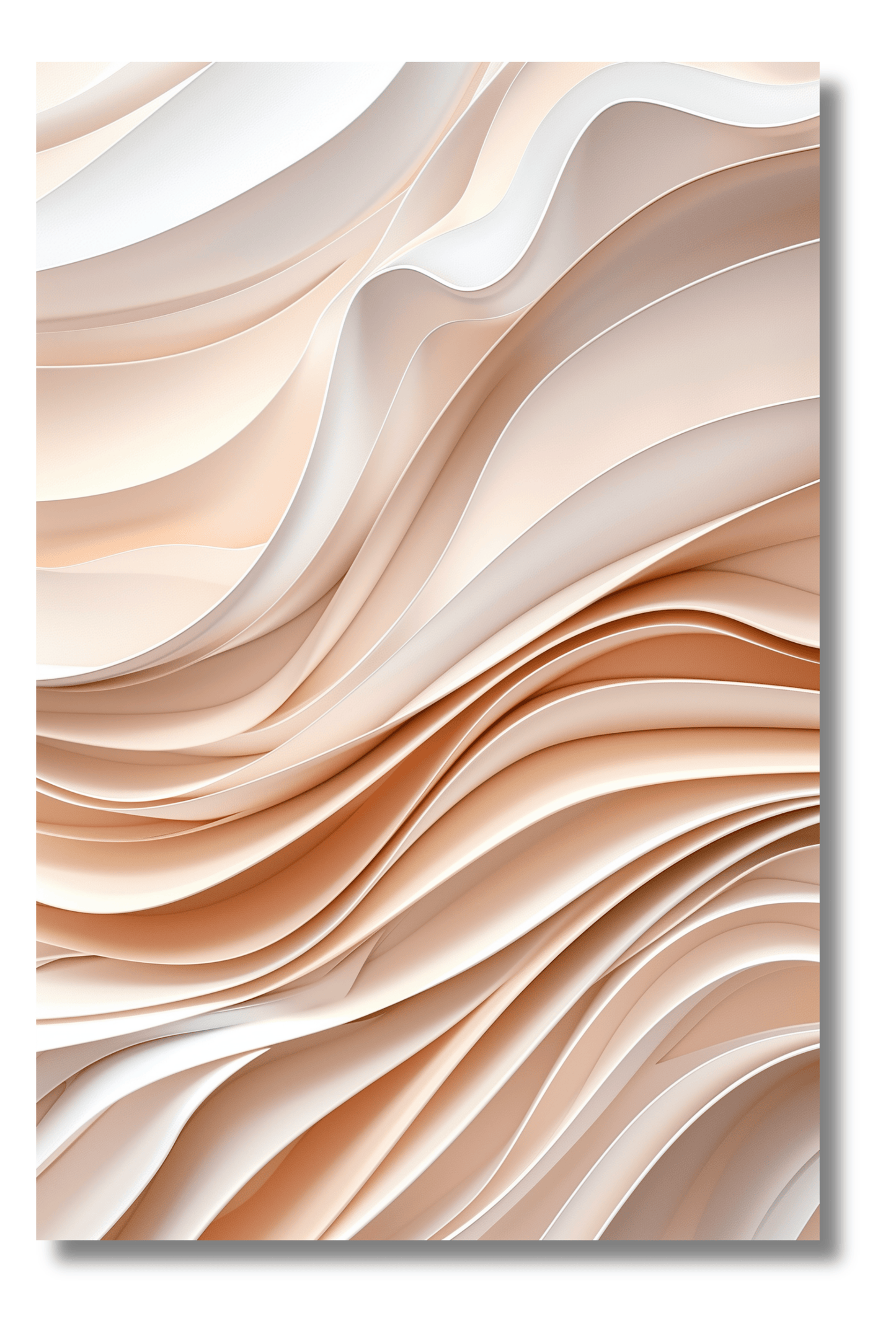 Relieves Curvos en Marfil – Composición Abstracta Elegante