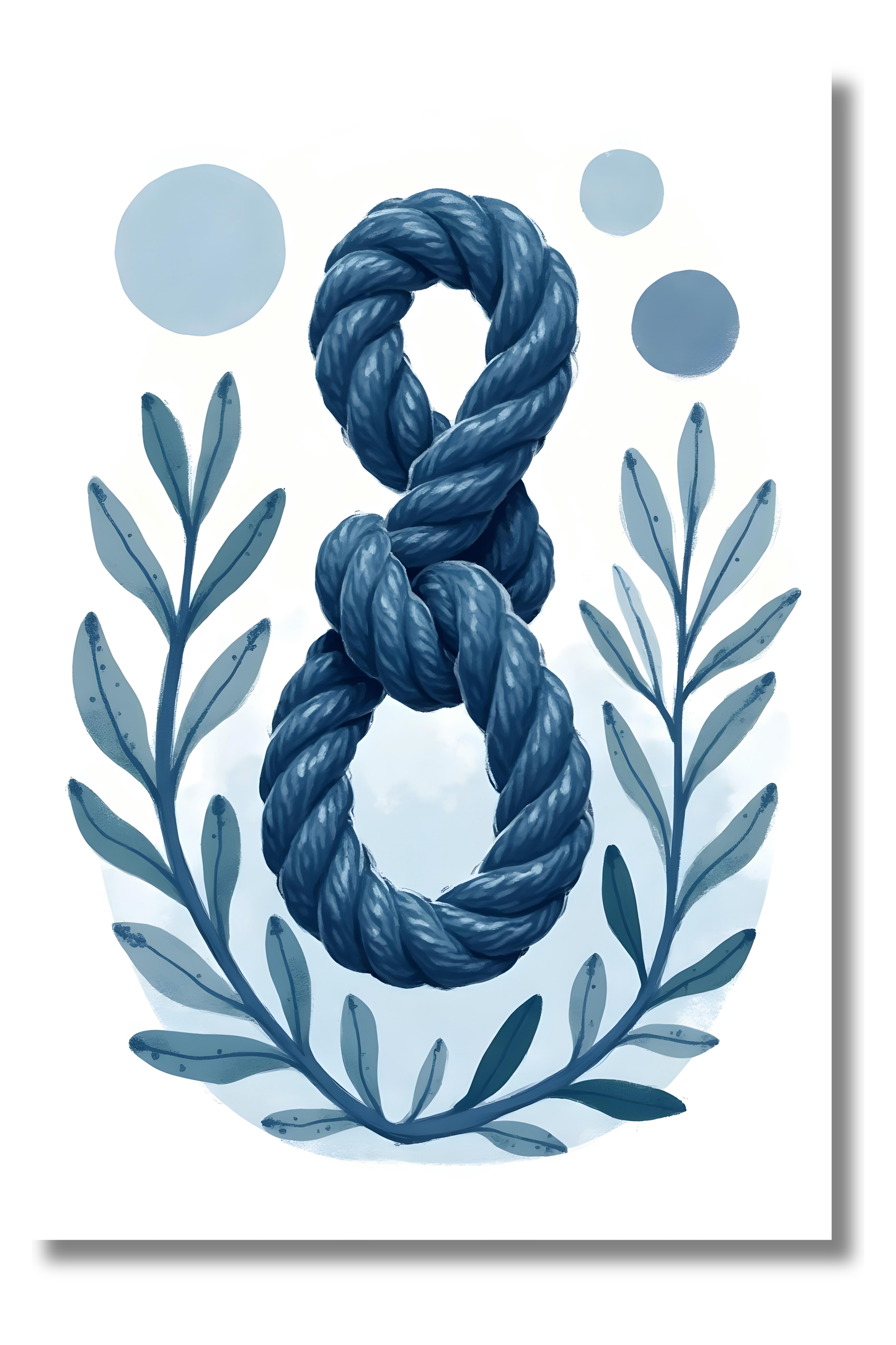 Nudo Marítimo Azul – Arte Decorativo Estilo Bohemio