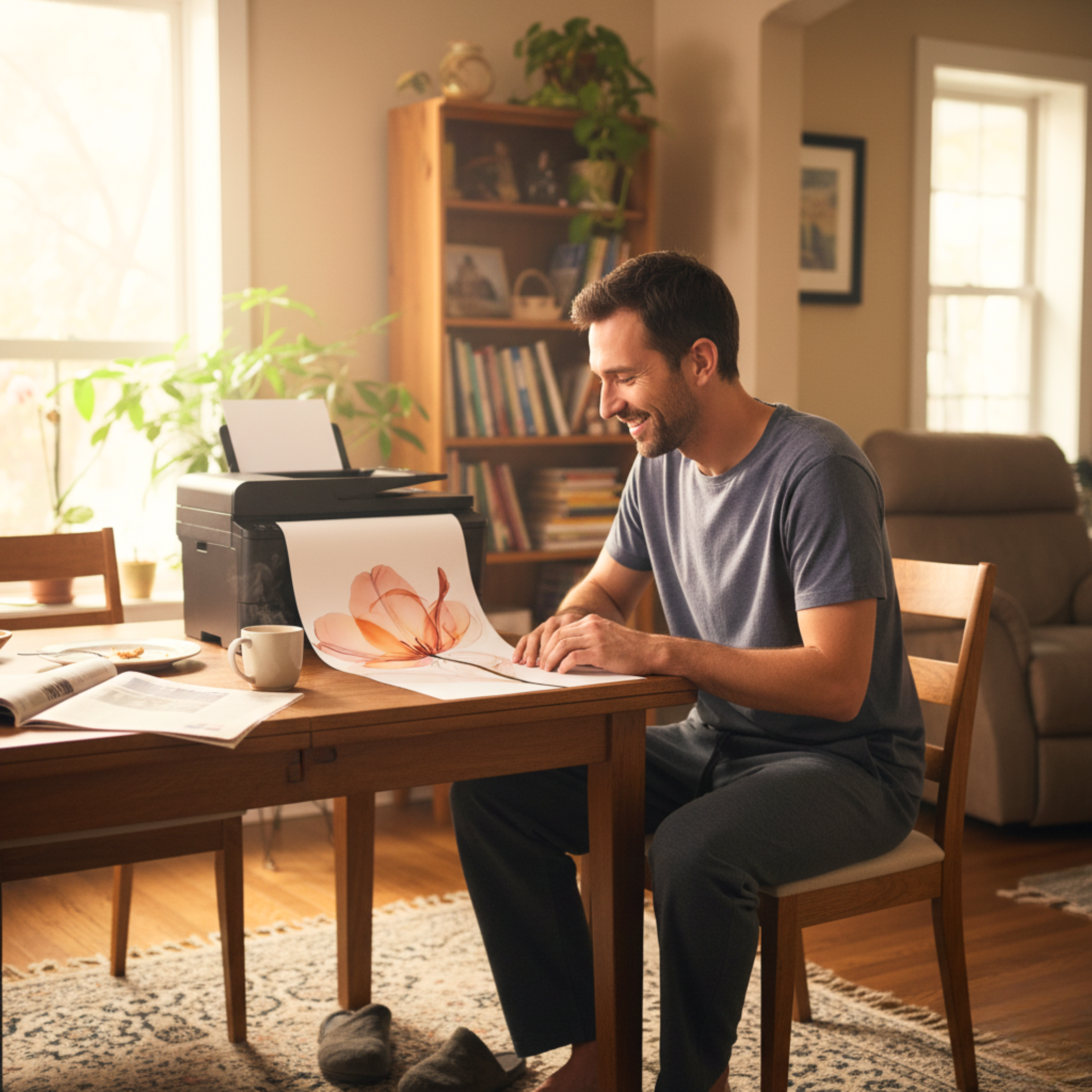 Póster de Flor Moderna en Naranja – Lámina Femenina Digital