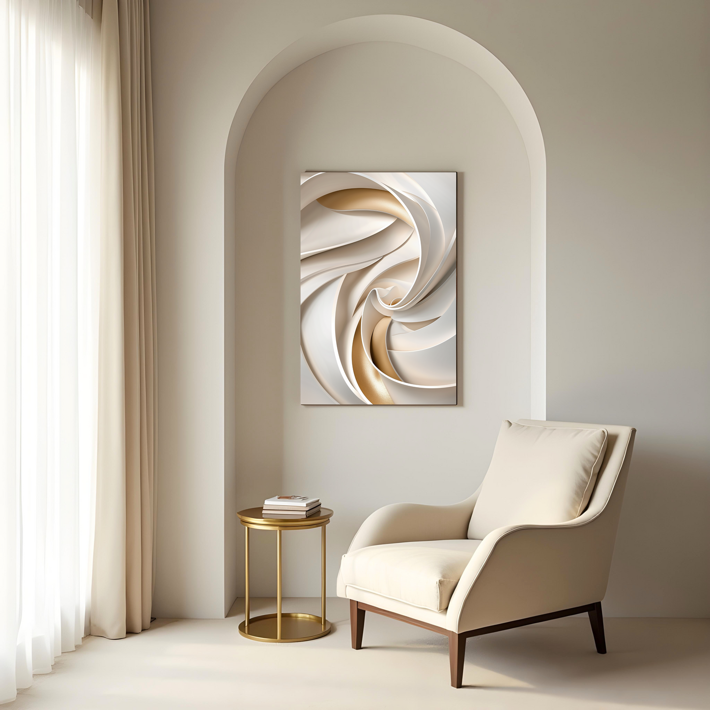 Patrones de Ondas Delicadas – Cuadro en Relieve de Estilo Minimalista