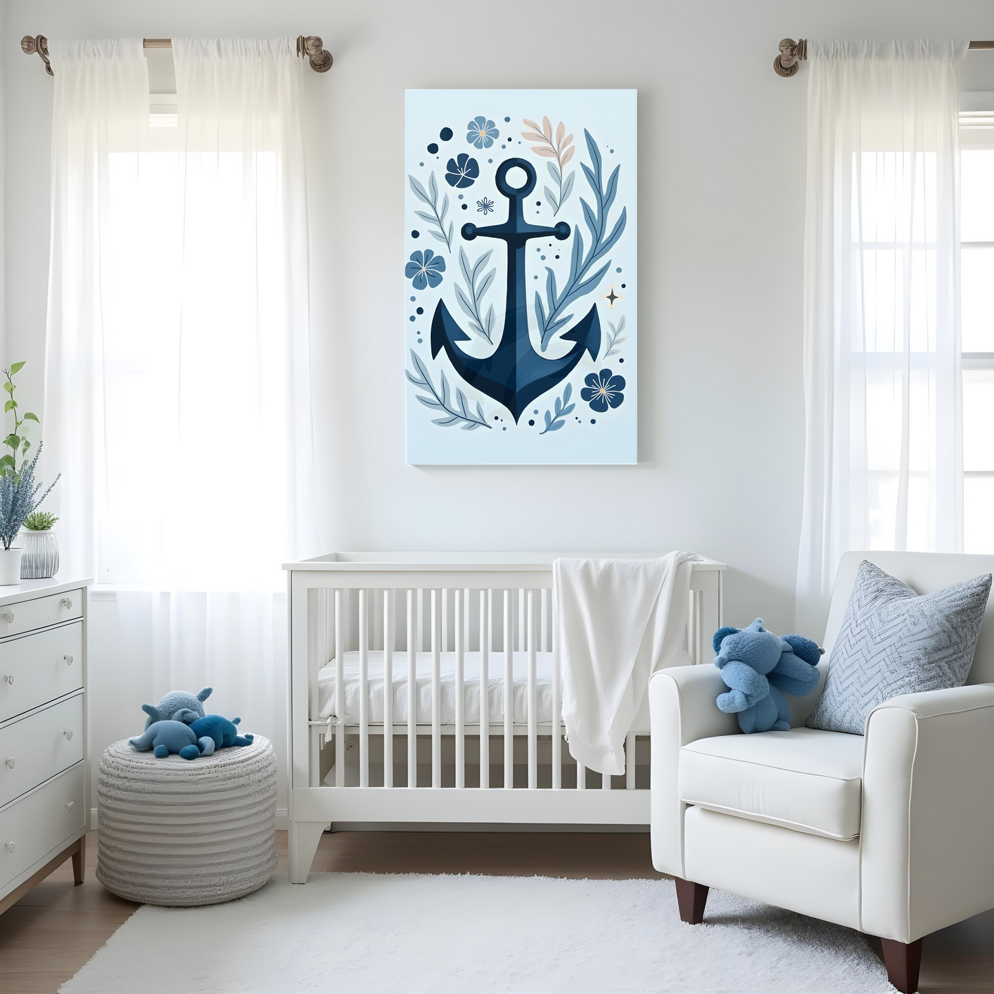 Símbolo de Ancla en Azul – Decoración Costera Boho