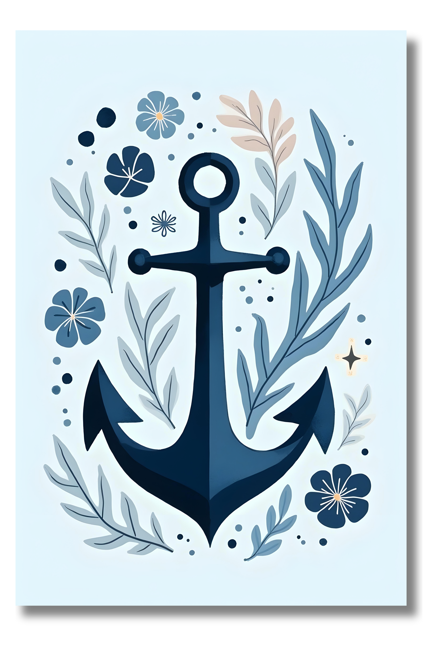 Símbolo de Ancla en Azul – Decoración Costera Boho