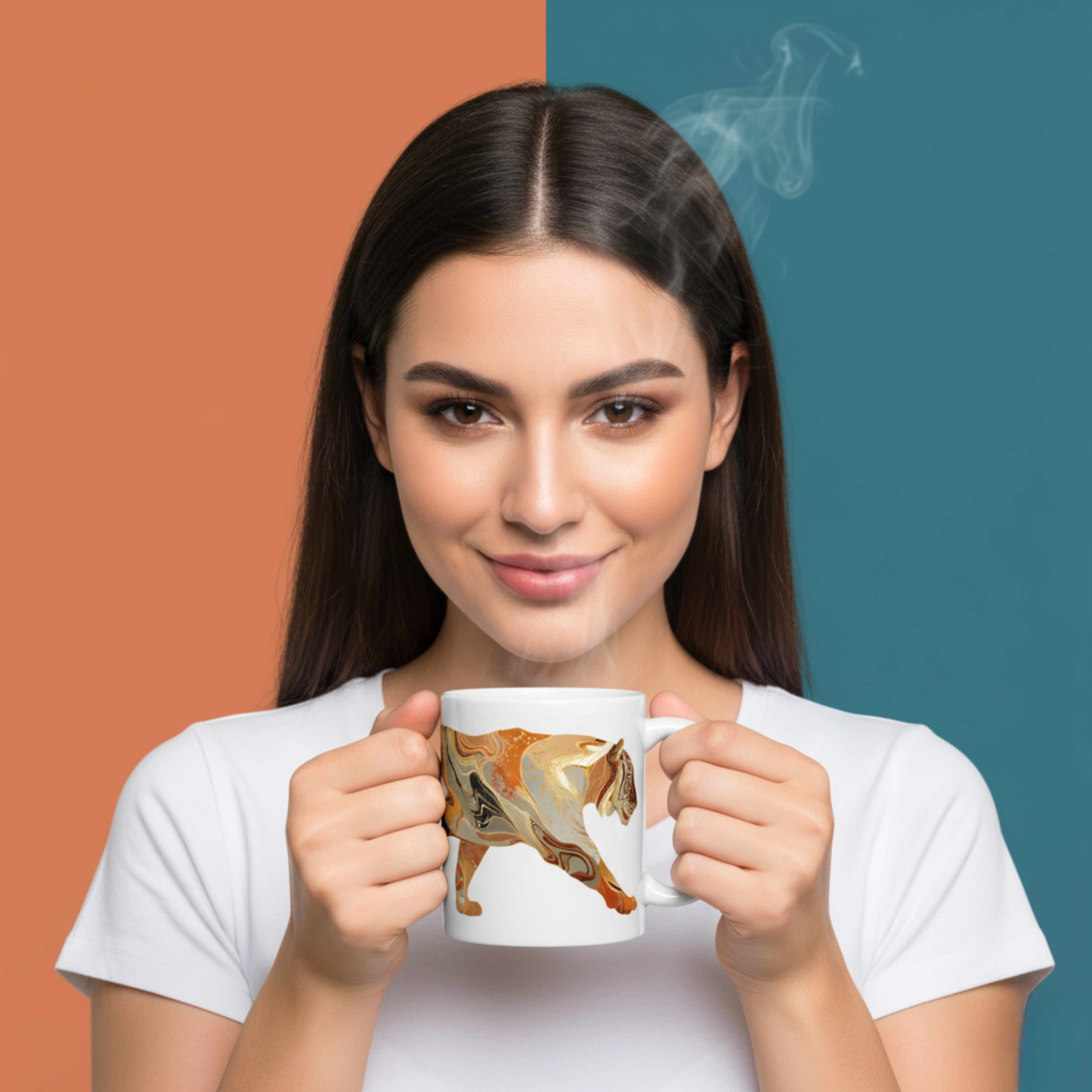 Tigre de Perfil en Estilo Fluido – Arte Decorativo con Líneas Orgánicas