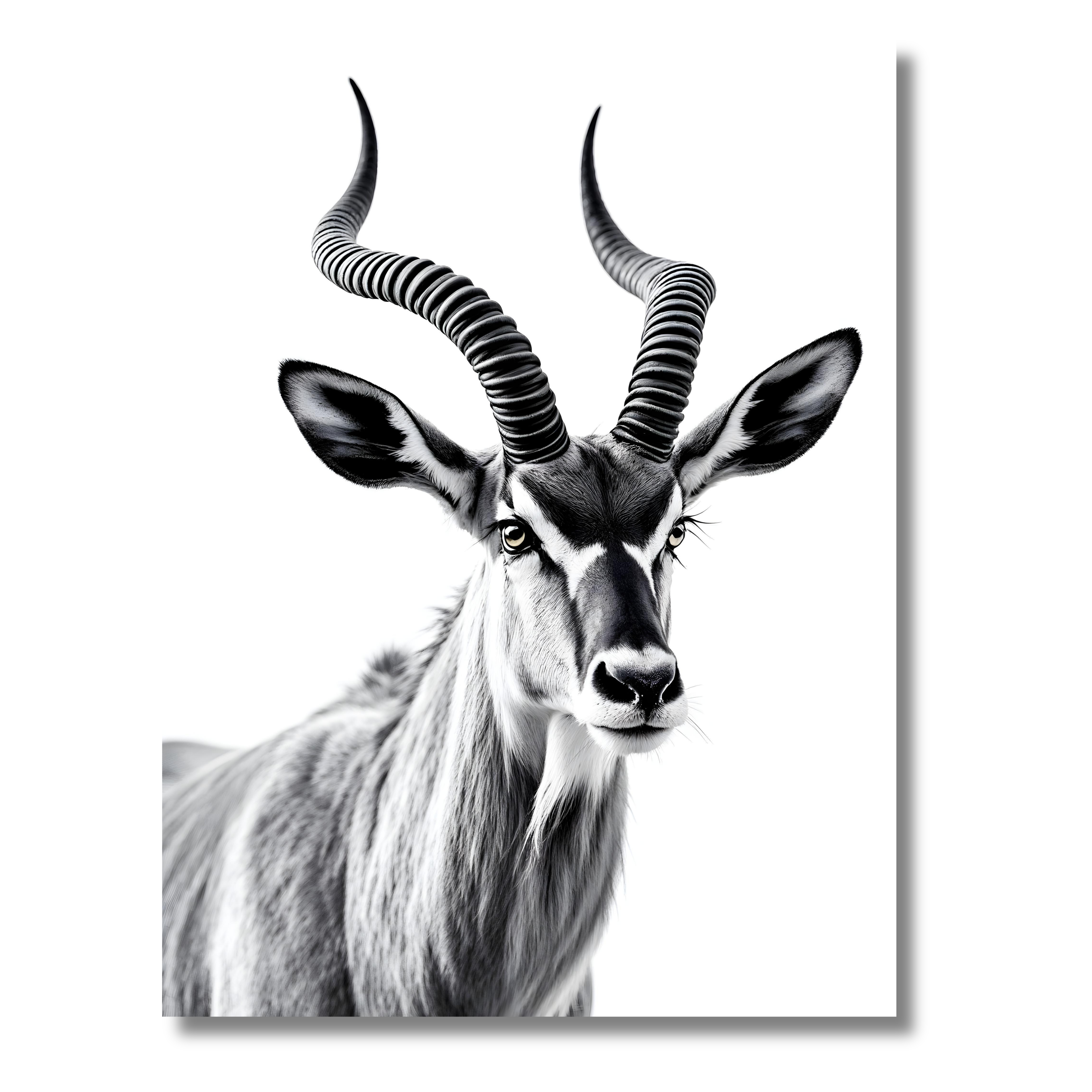 Antílope Elegante – Cuadro Animal Blanco y Negro de Estética Natural