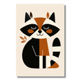 Mapache Sentado en Estilo Minimalista – Cuadro Infantil con Animales del Bosque