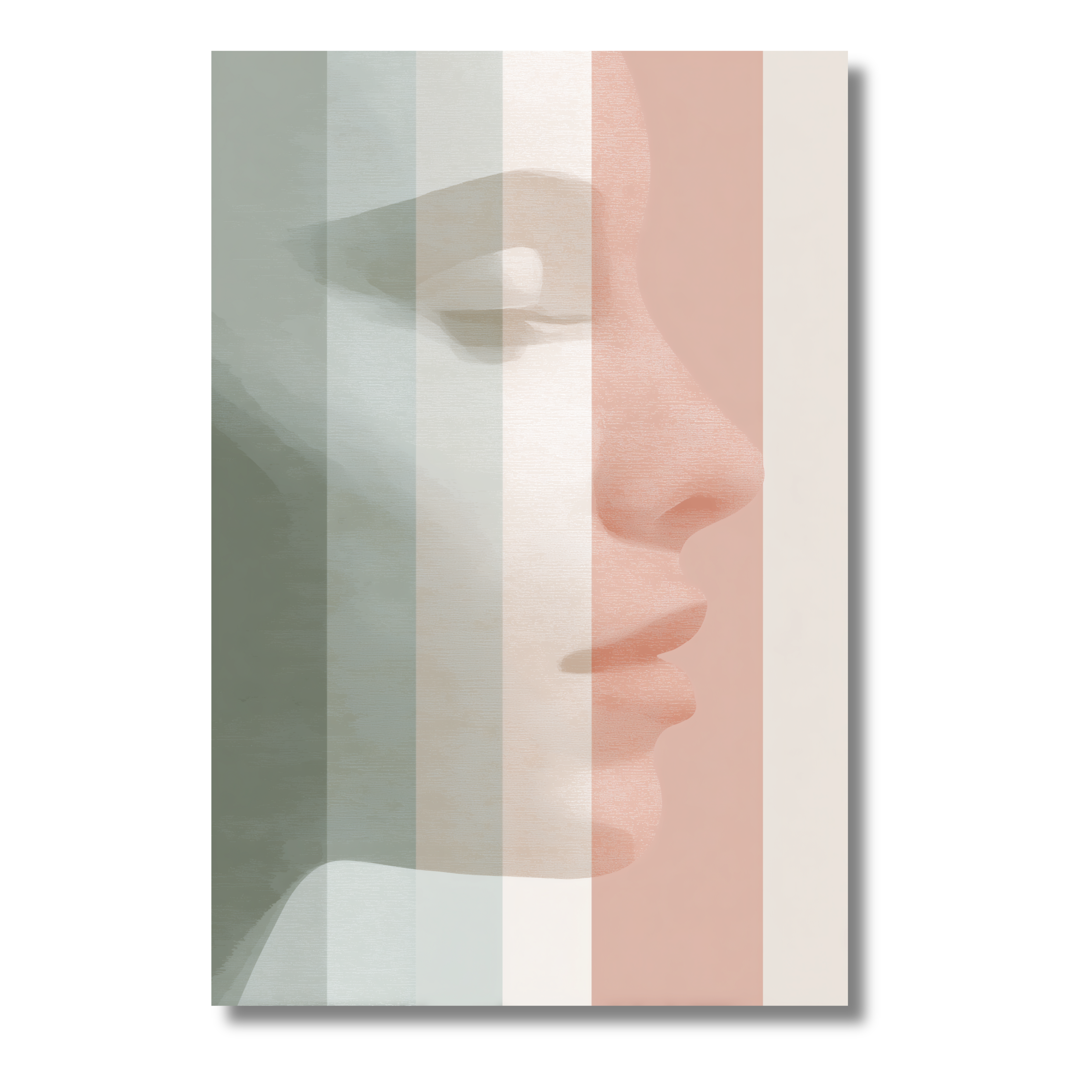 Rostro Femenino en Tonos Neutros – Póster Minimalista con Estilo Contemporáneo