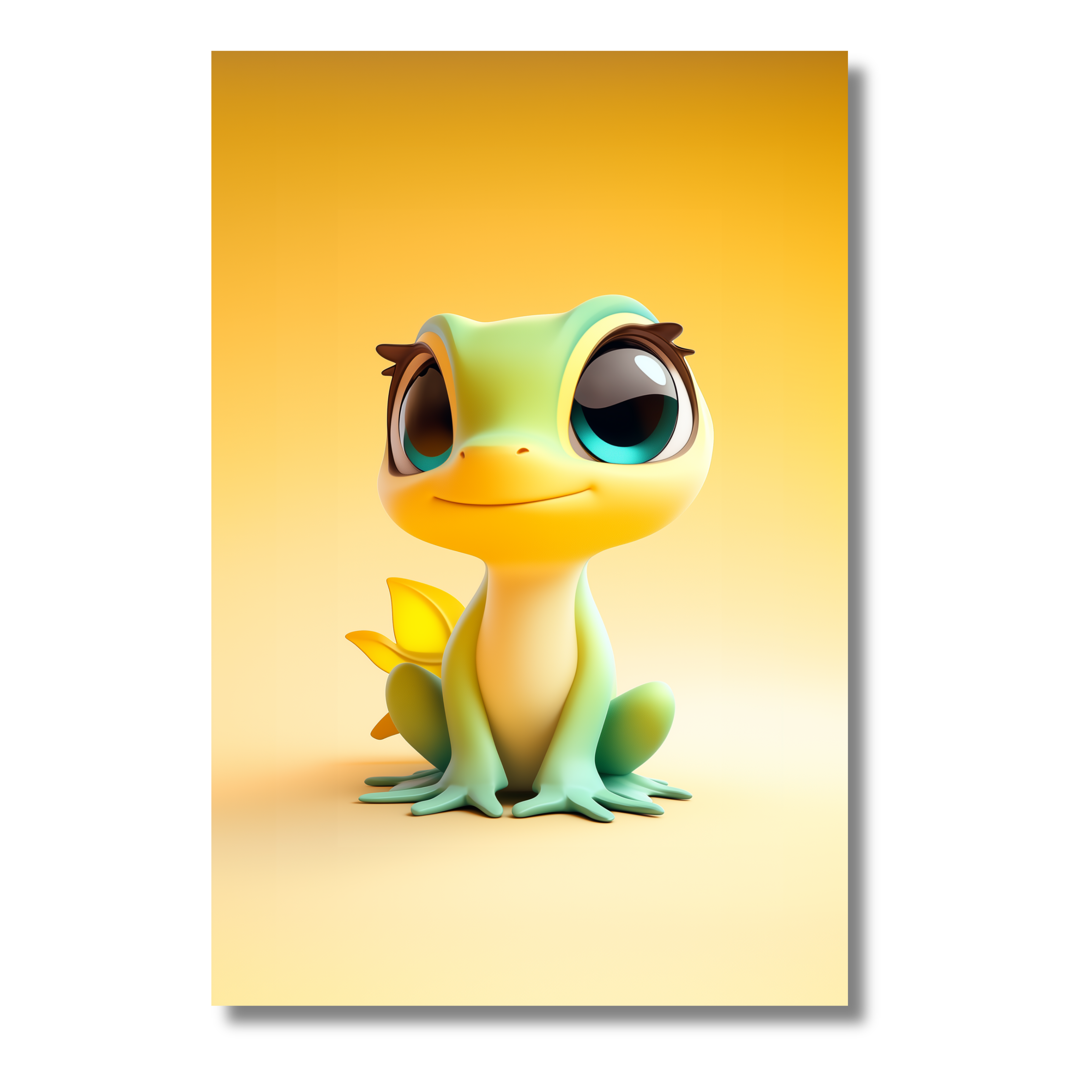 Rana Verde inspirada en el Estilo Pixar – Póster Infantil Divertido