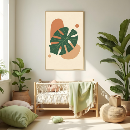 Diseño Botánico de Estilo Tropical con Detalles Suaves