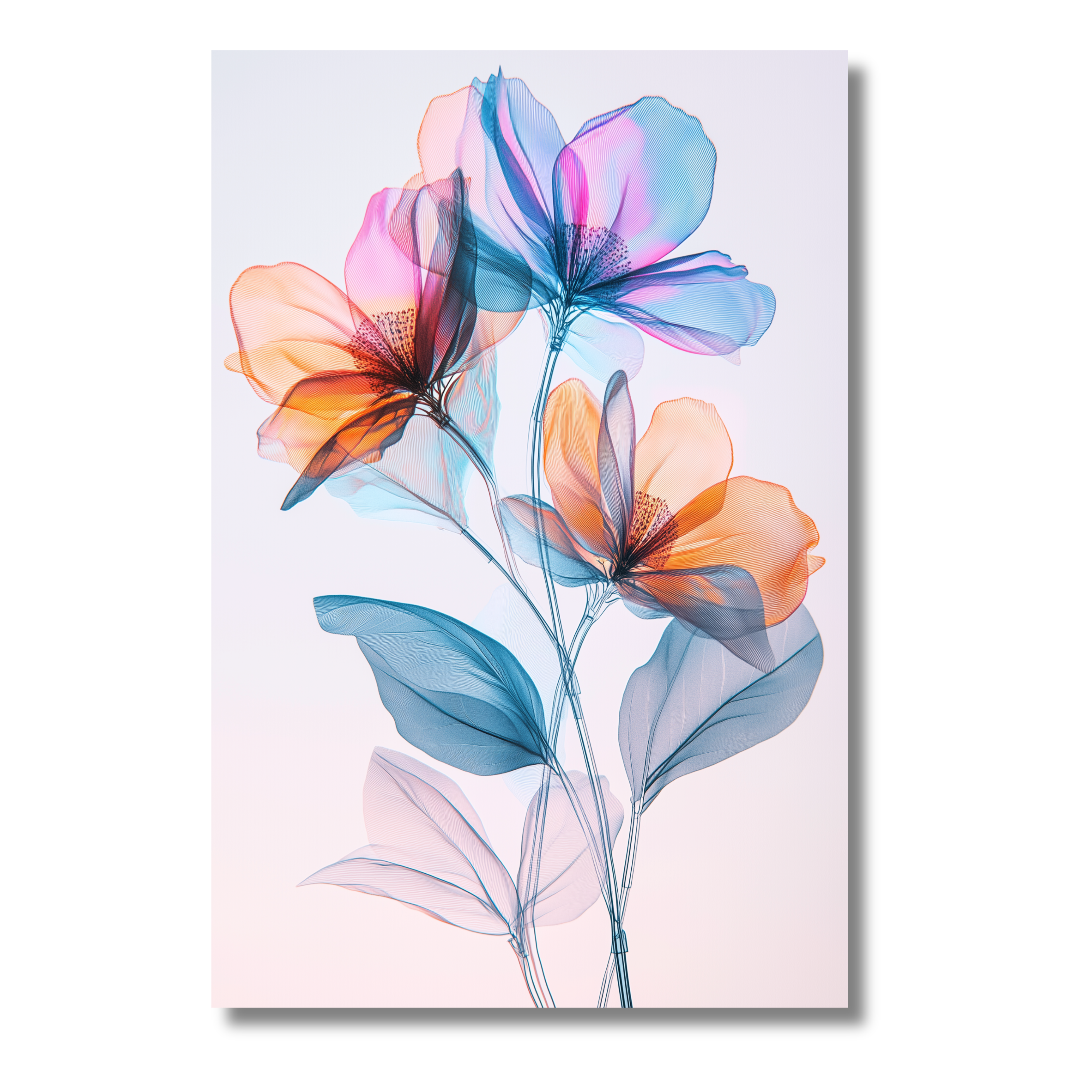 Lámina de Flores Abstractas Multicolor – Póster Decorativo Digital