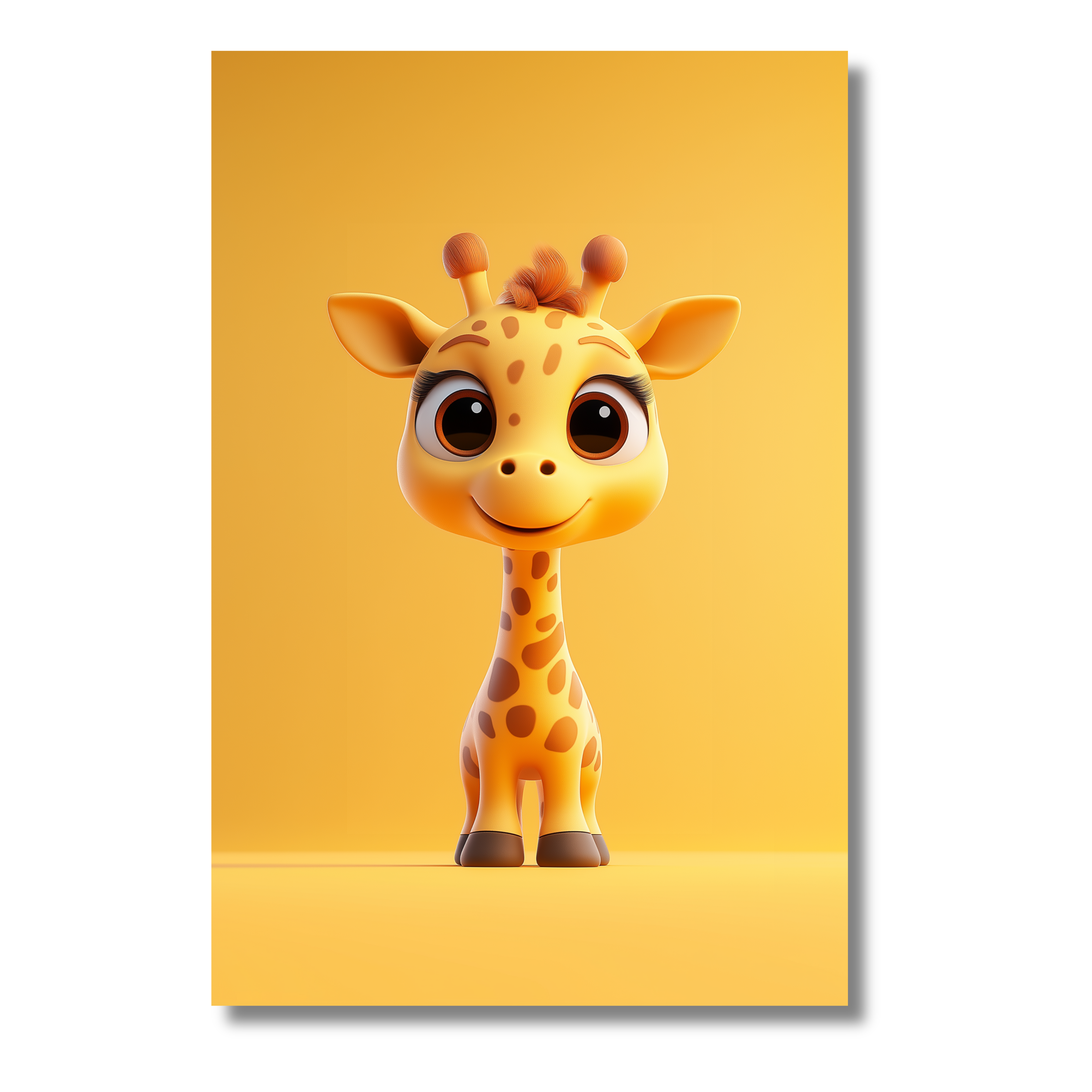 Jirafa en Tonos Suaves inspirada en el Estilo Pixar – Cuadro Infantil Natural