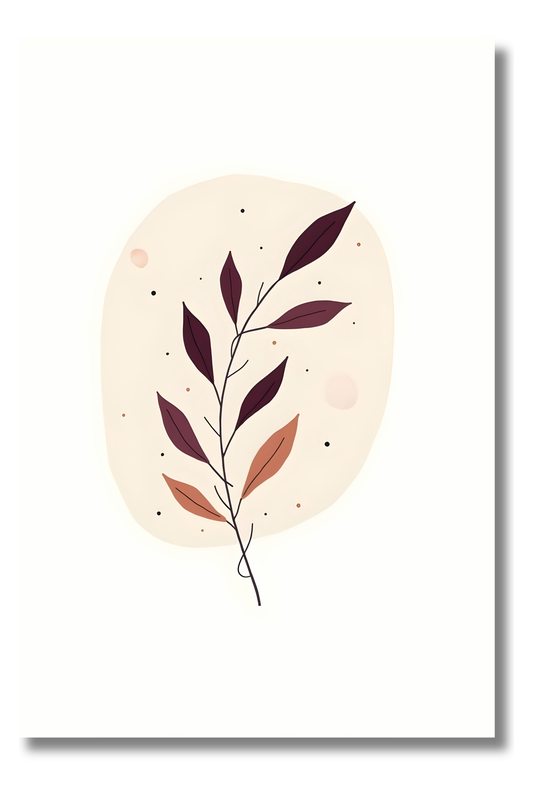 Arte en Lienzo Boho con Diseño Botánico Minimalista