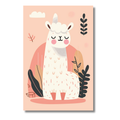 Alpaca Minimalista en Fondo Suave – Cuadro Infantil para Espacios Modernos
