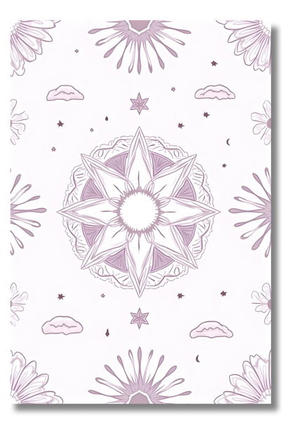 Mandala Estelar con Simetría Cósmica – Arte Decorativo de Espíritu Boho