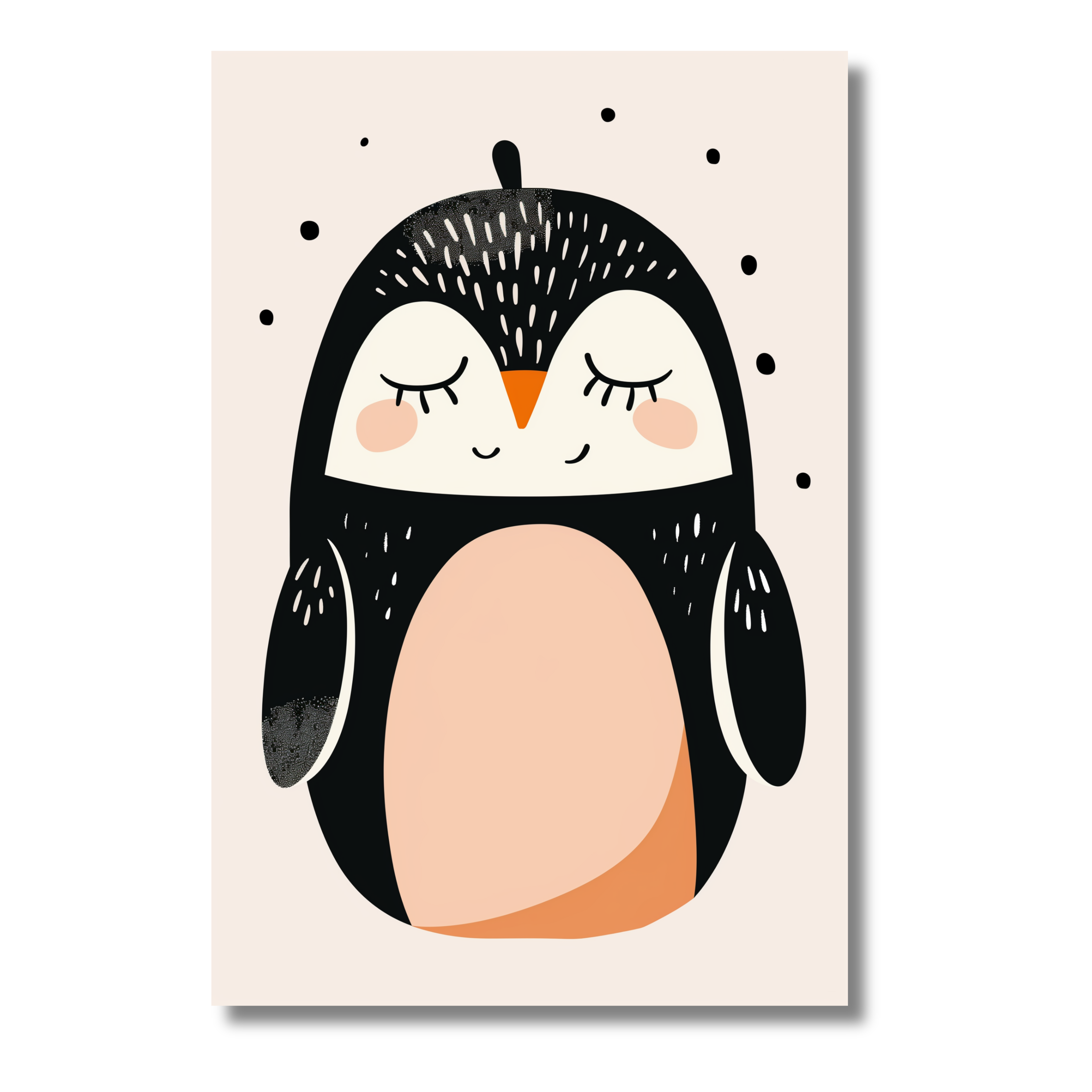 Pingüino Bebé en Estilo Minimalista – Cuadro Infantil para Ambientes Acogedores