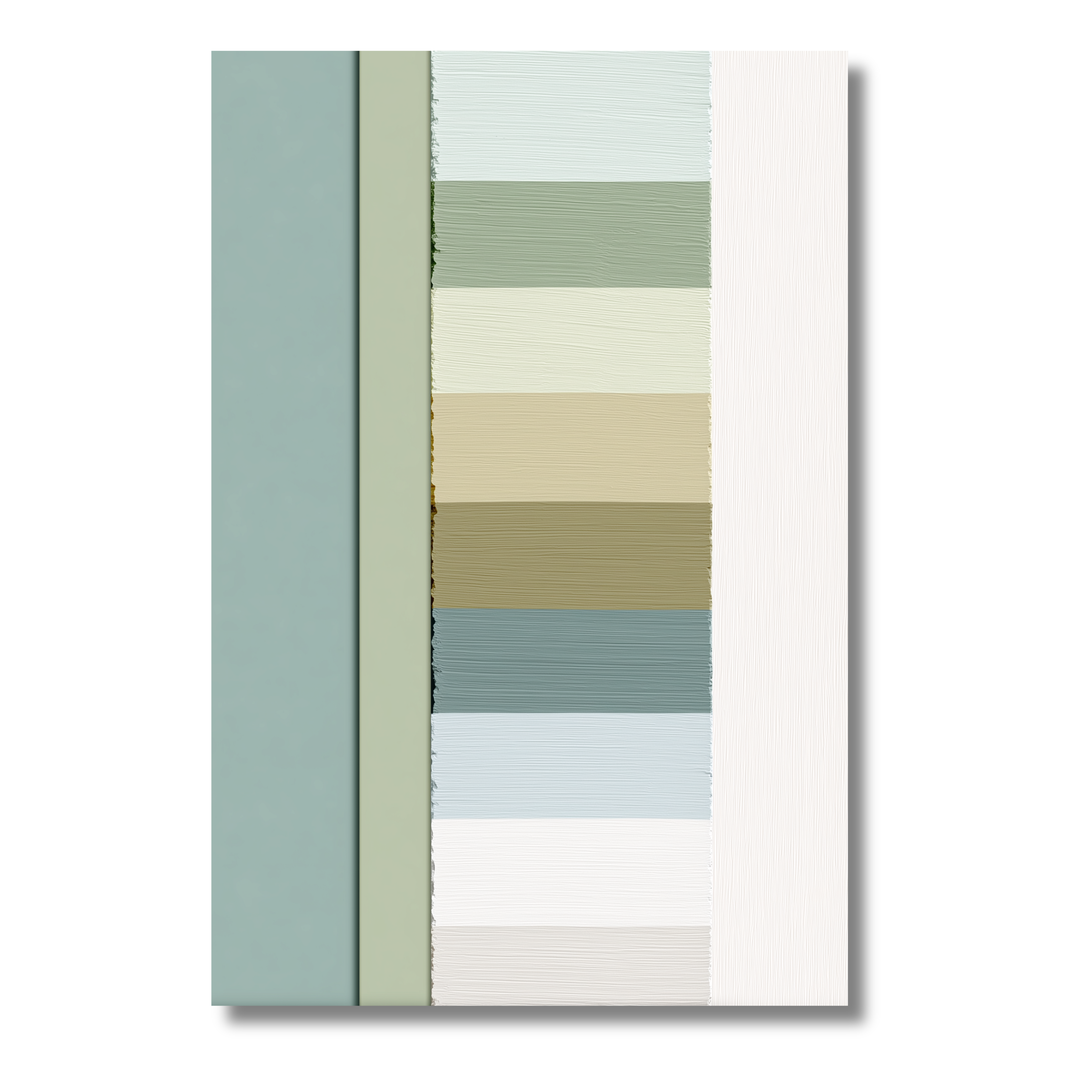 Líneas Horizontales en Tonos Tierra y Verde – Póster Geométrico Minimalista