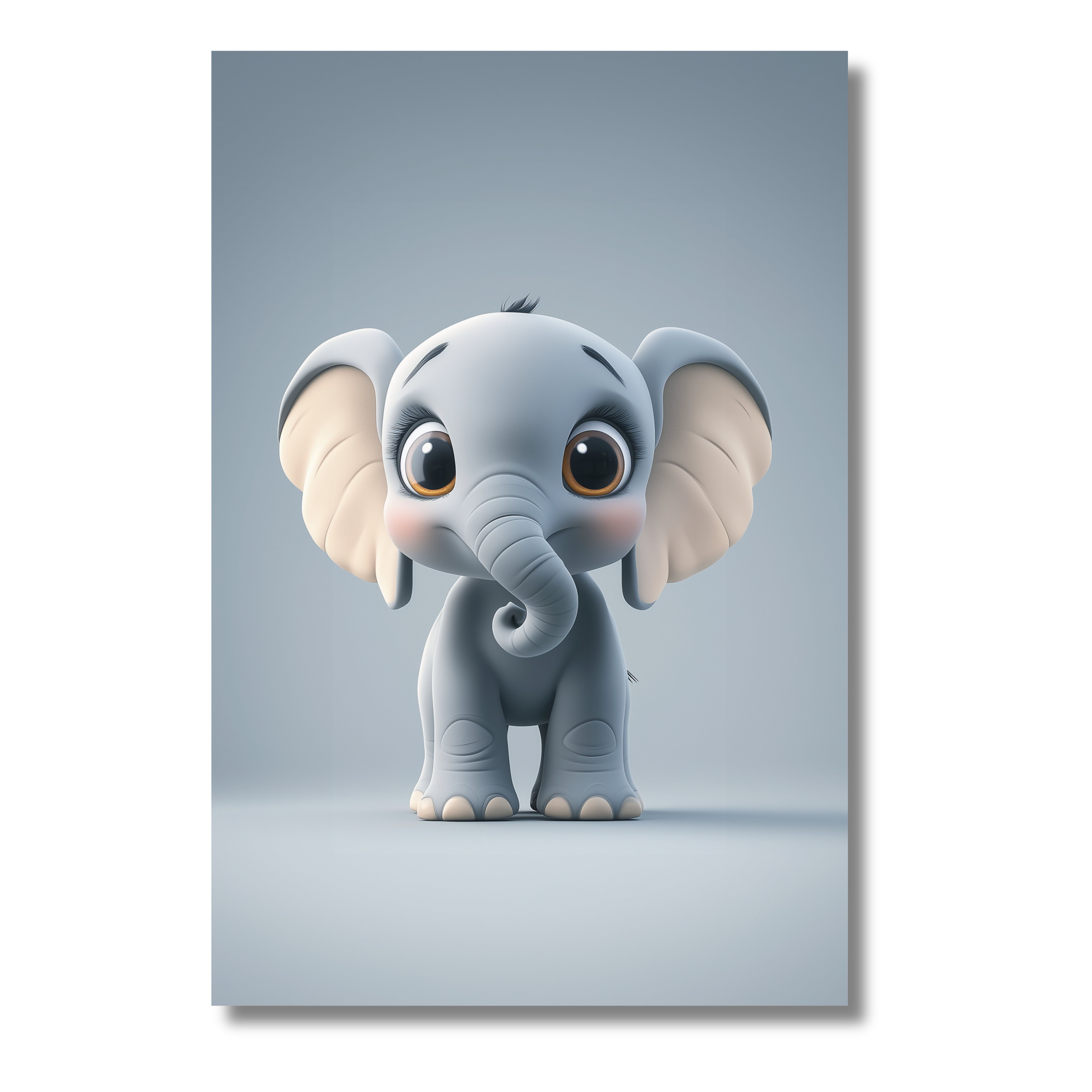 Elefante Bebé inspirado en el Estilo Pixar – Cuadro Decorativo para Niños