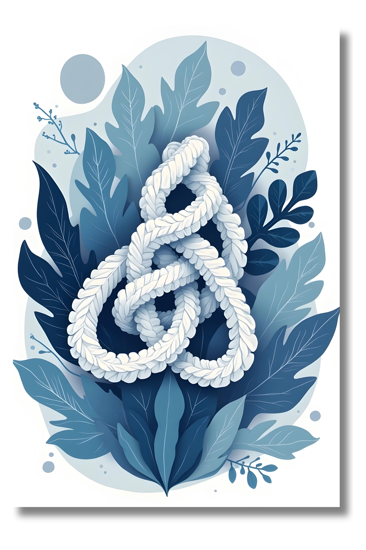 Nudo Azul Estilizado – Arte con Espíritu Costero