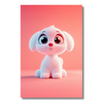 Perro Blanco inspirado en el Estilo Pixar – Póster Infantil Encantador