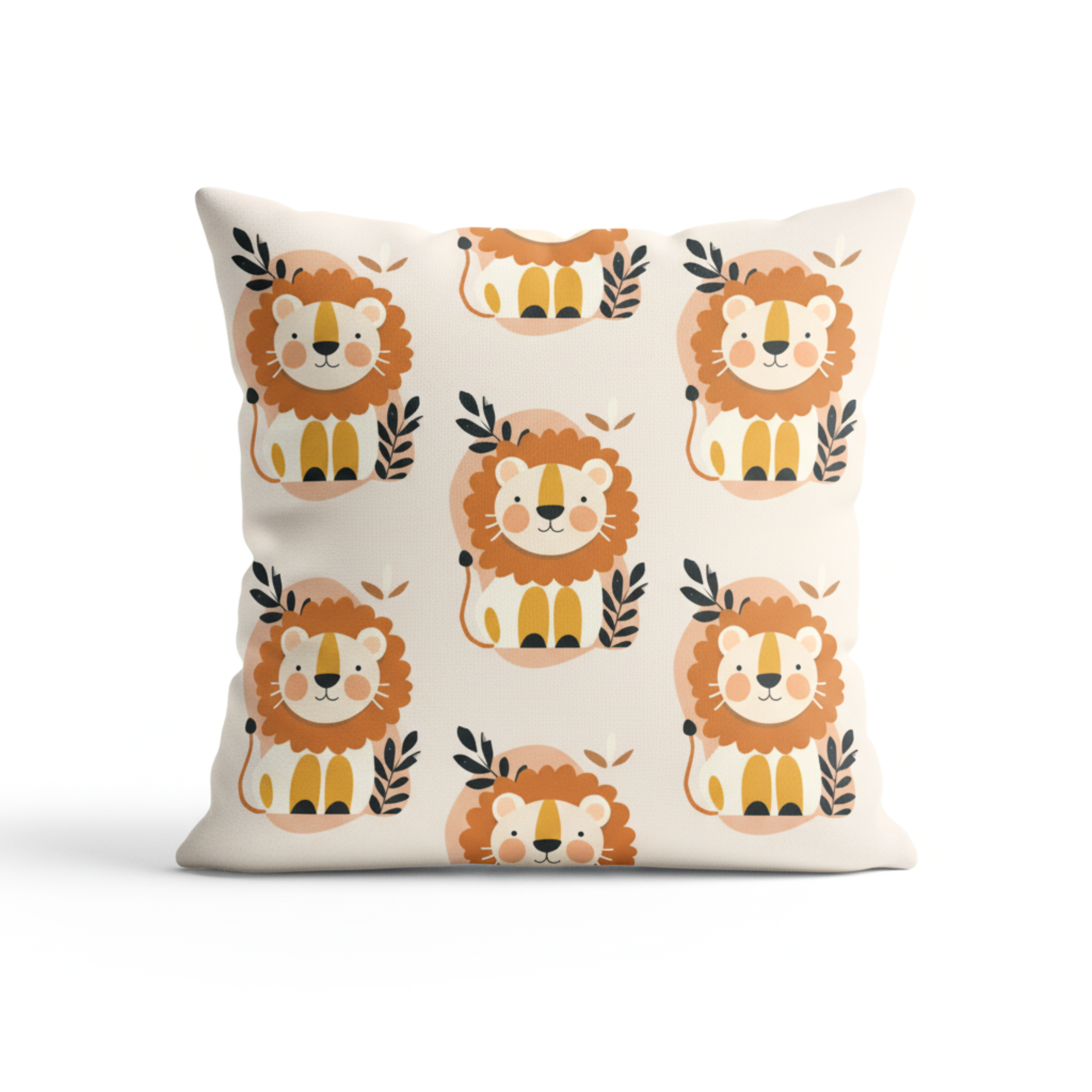 Cojín Estampado León Bebé en Estilo Minimalista – Decoración Infantil Adorable con Toques de Dulzura