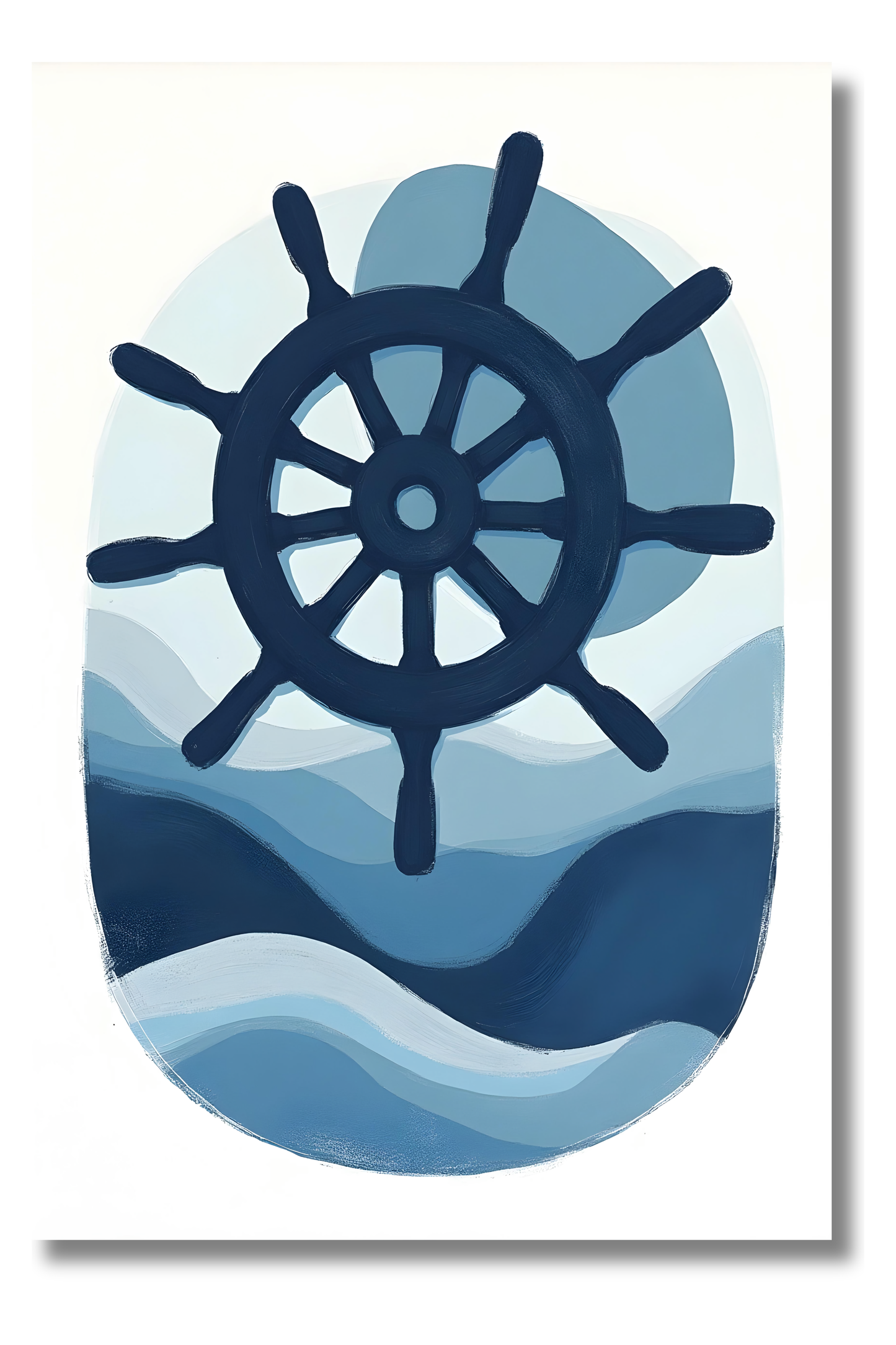 Decoración Náutica Bohemia – Timón Azul Minimalista