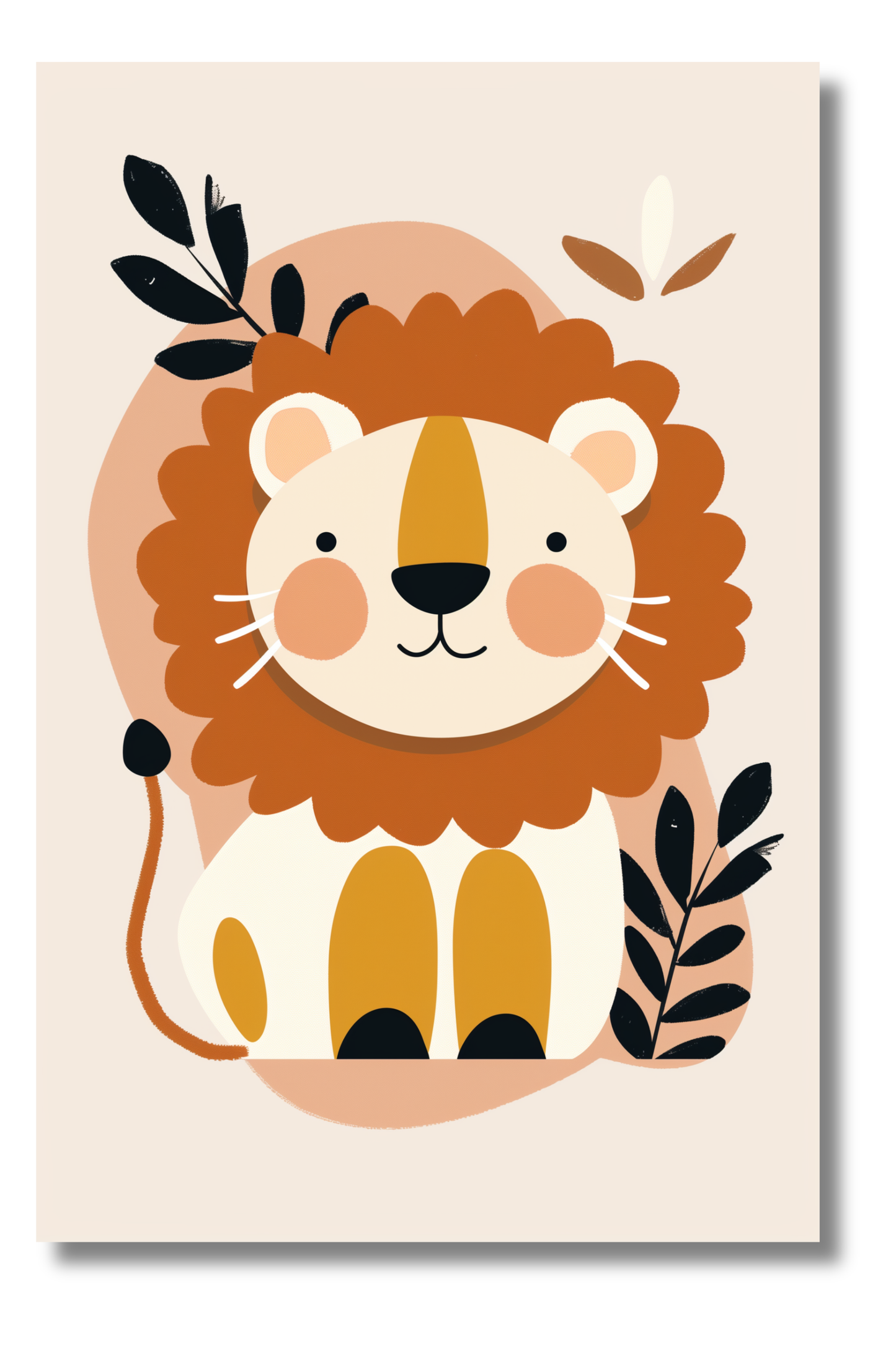 León Bebé en Estilo Minimalista – Arte Adorable para Decoración Infantil