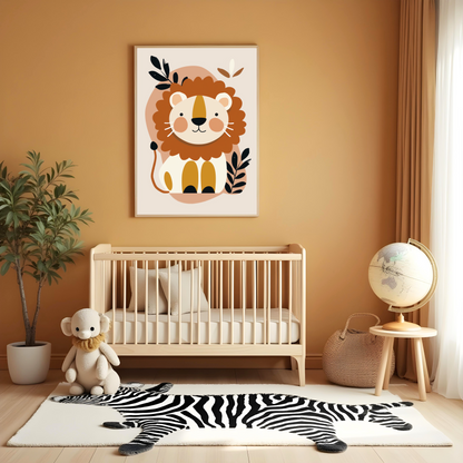 León Bebé en Estilo Minimalista – Arte Adorable para Decoración Infantil