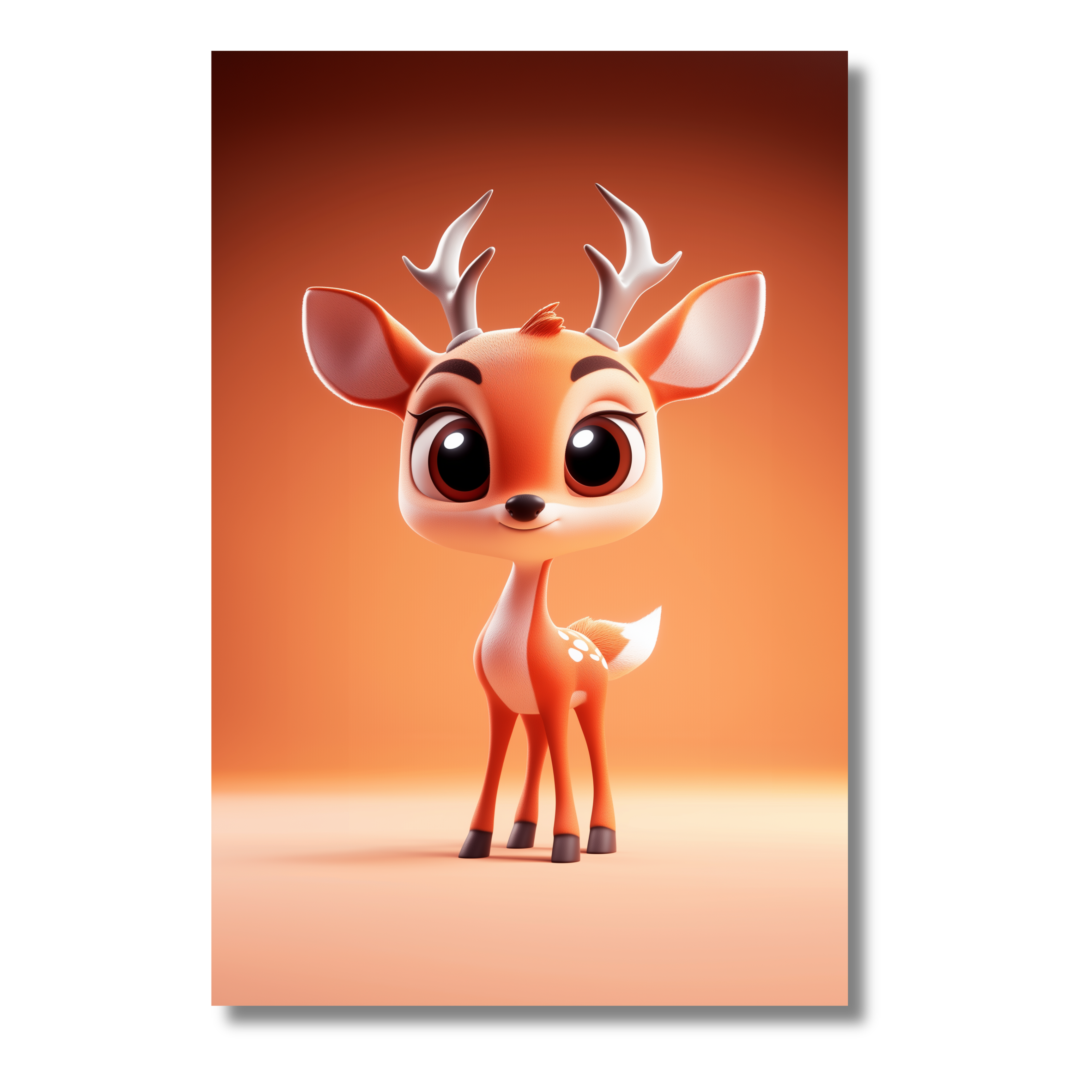 Ciervo Joven inspirado en el Estilo Pixar – Cuadro Infantil de Estilo Moderno