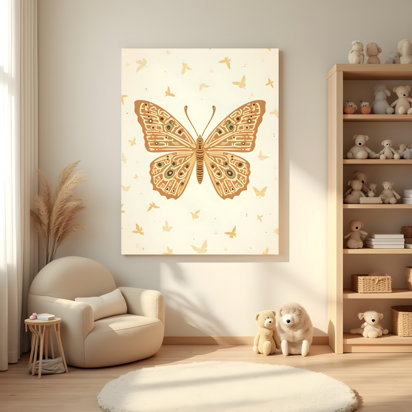 Mariposa Bohemia en Vuelo – Decoración de Pared con Espíritu Natural