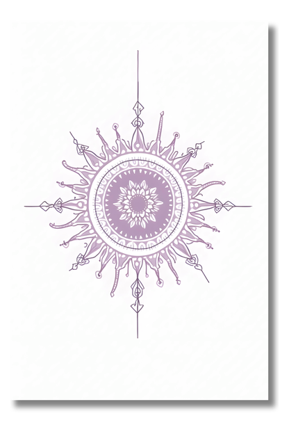 Sol Espiritual con Símbolo Interior – Lámina Decorativa para Equilibrio y Paz