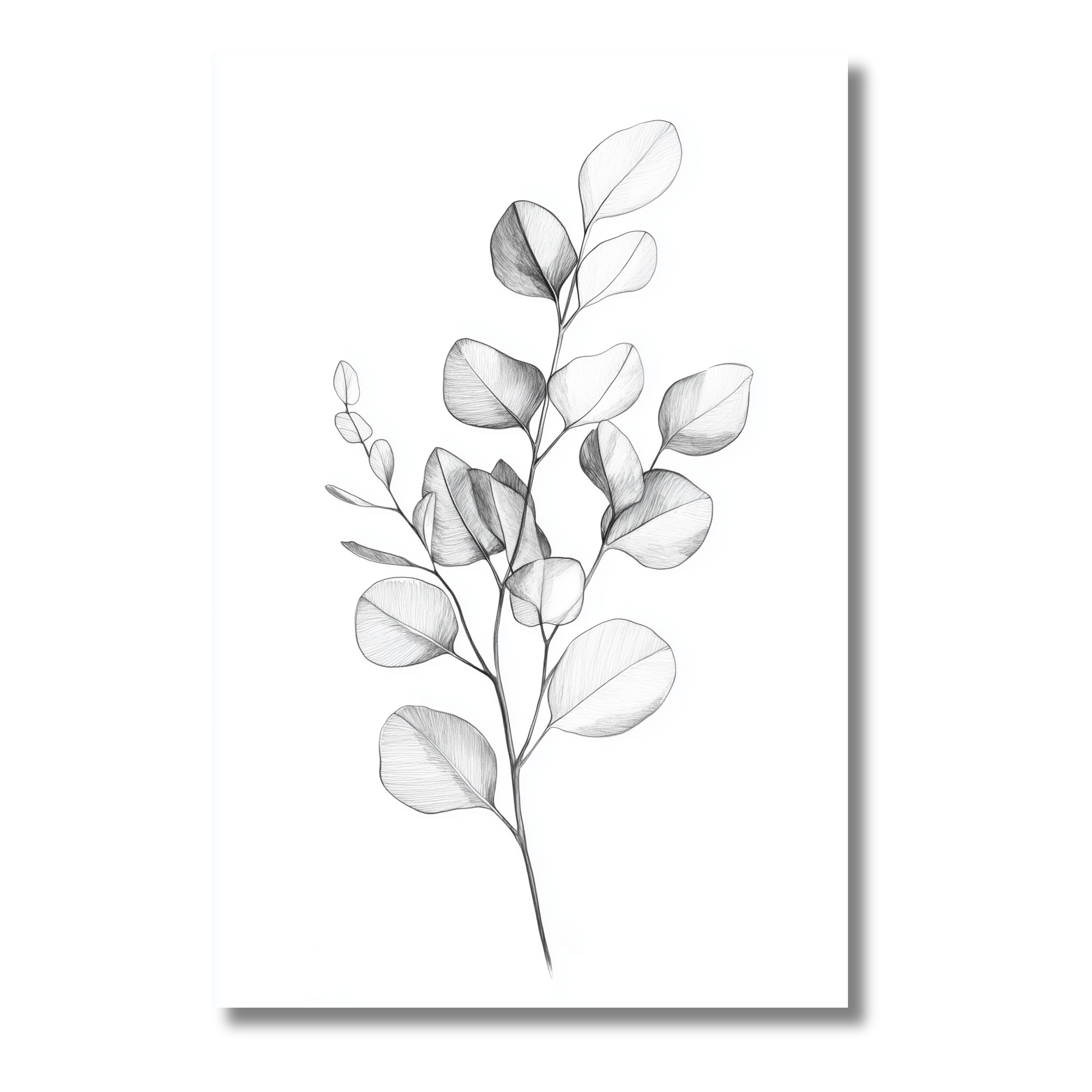 Ilustración Vegetal en Blanco y Negro – Arte Lineal para Imprimir