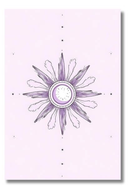 Flor Solar con Trazos Sutiles – Póster Bohemio para Ambientes Luminosos